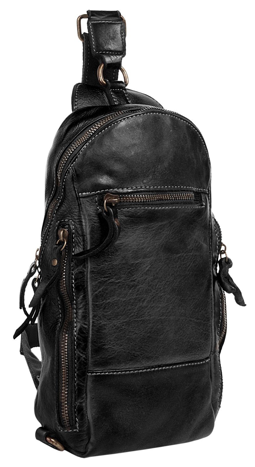 X-Zone Schoudertas echt leer, made in italy