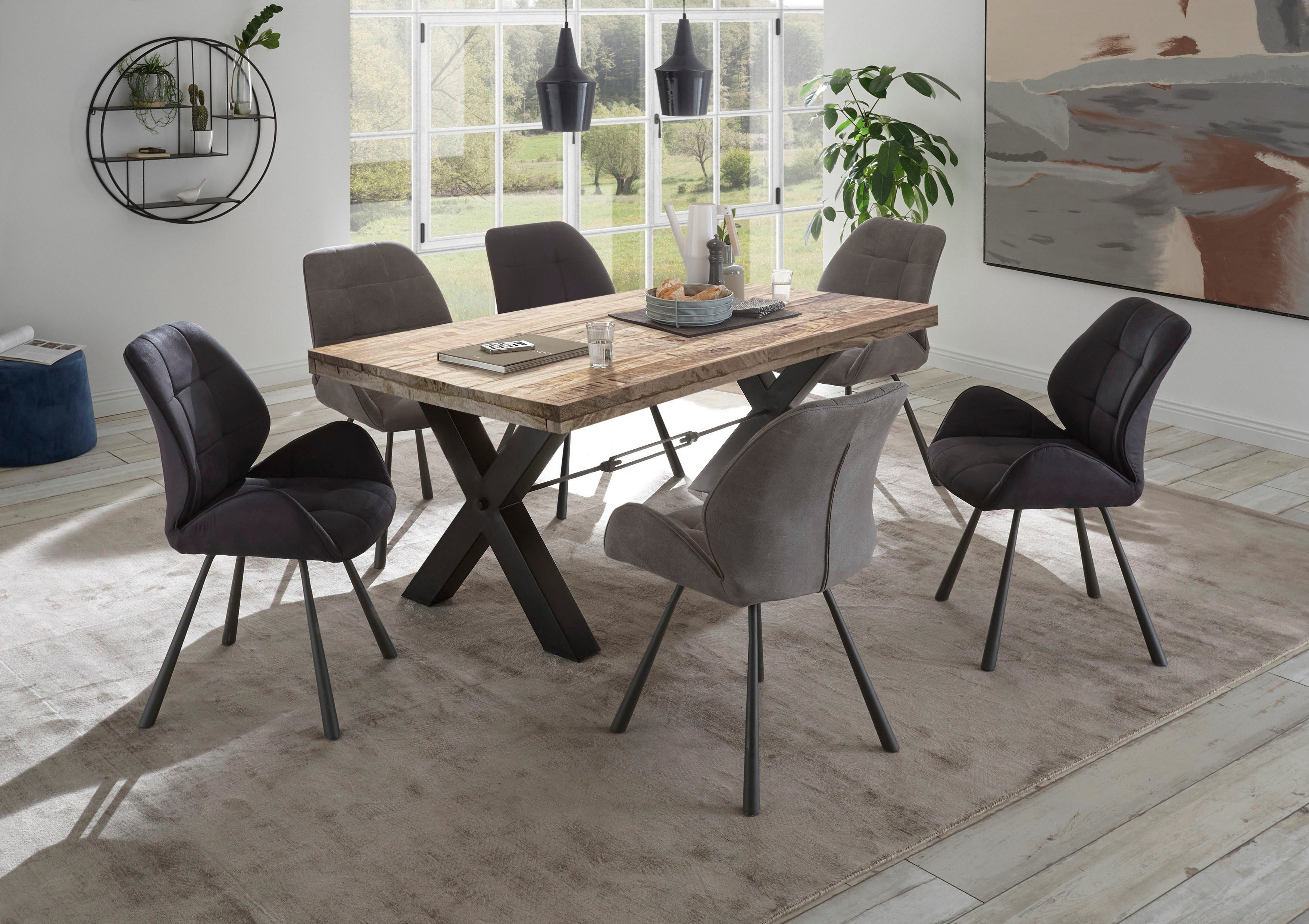 Stolkom Eettafel Delhi 200 cm breed in massief mango hout