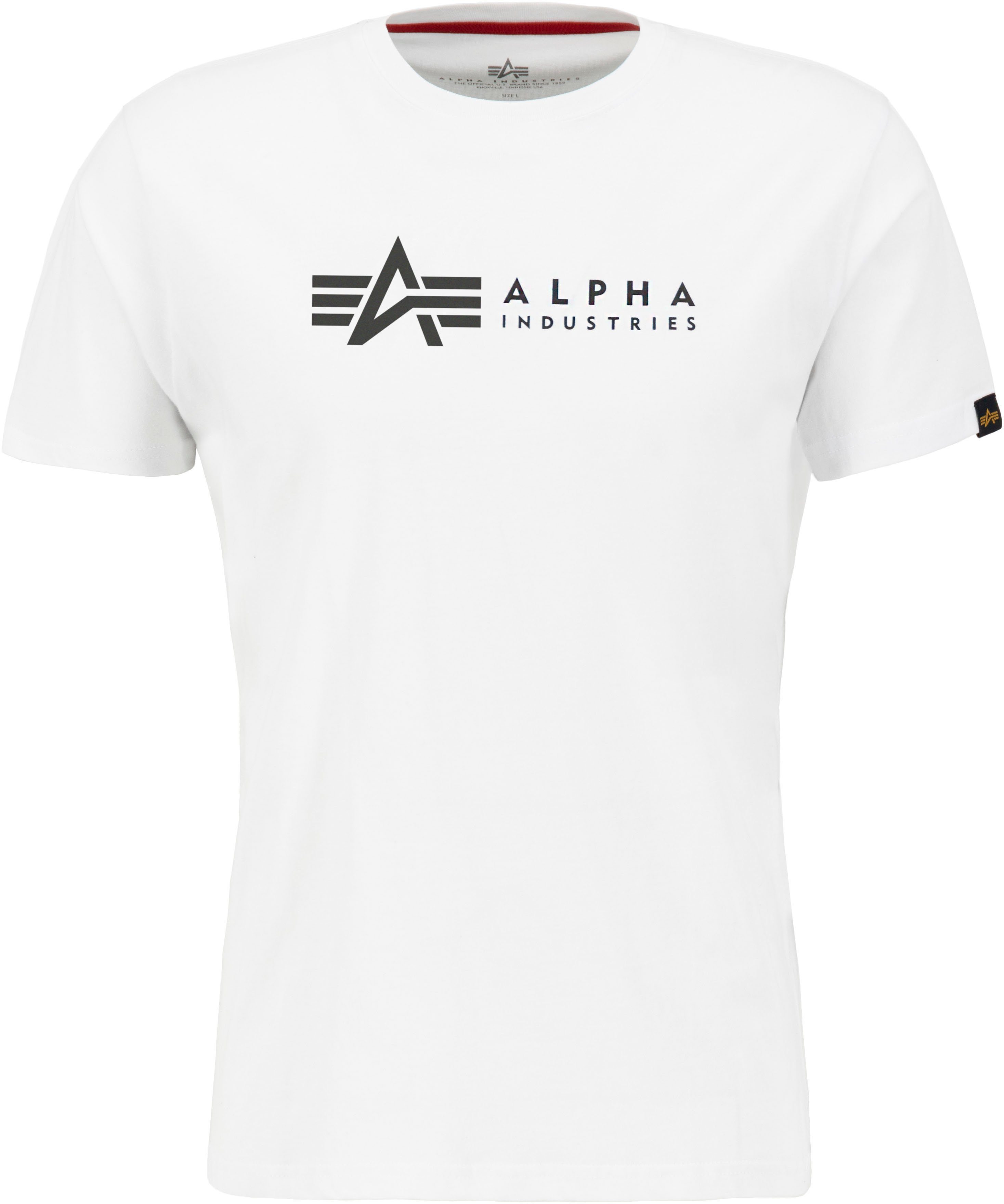 Alpha Industries Shirt met ronde hals Label T 2 Pack (2-delig, Set van 2)