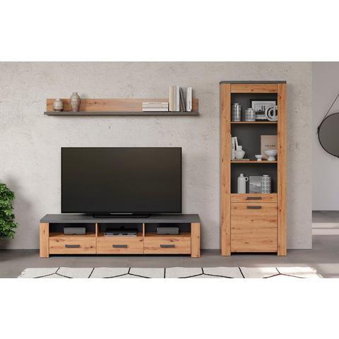 Home affaire Tv-wandmeubel Ambres Kleine, moderne tv-set, look van echt hout, breedte ca. 268 cm, ma