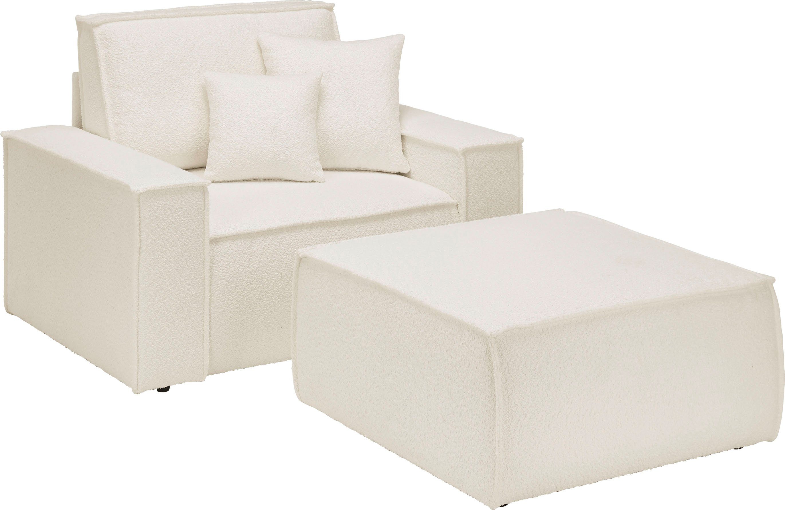 andas Loveseat Finnley Loveseat en hocker als set, passend bij de bekleding-serie Finnley (2-delig)