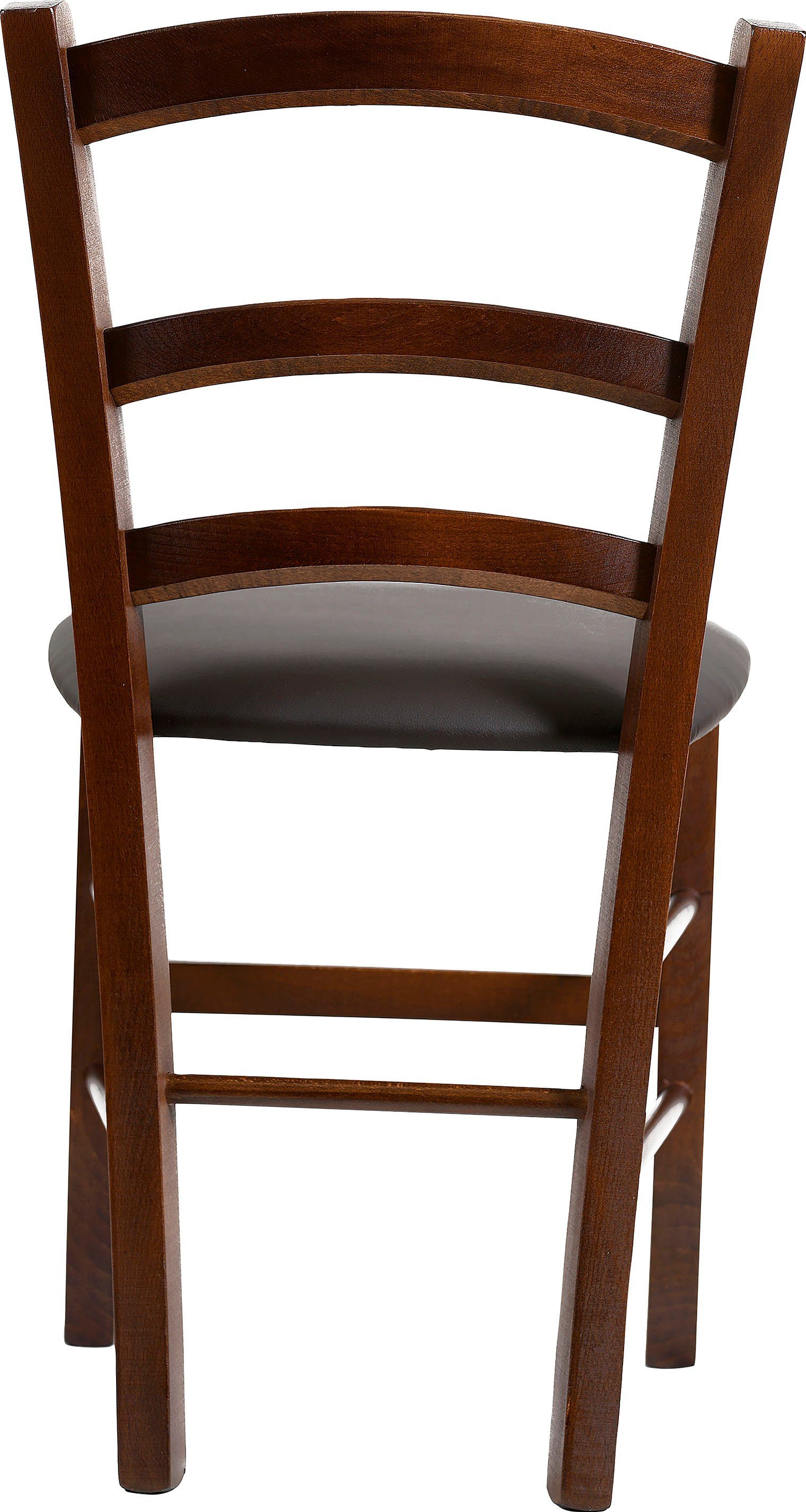 Home affaire Eetkamerstoel Super Paesana Massief beukenhout overtrokken met kunstleer (set, 2 stuks)