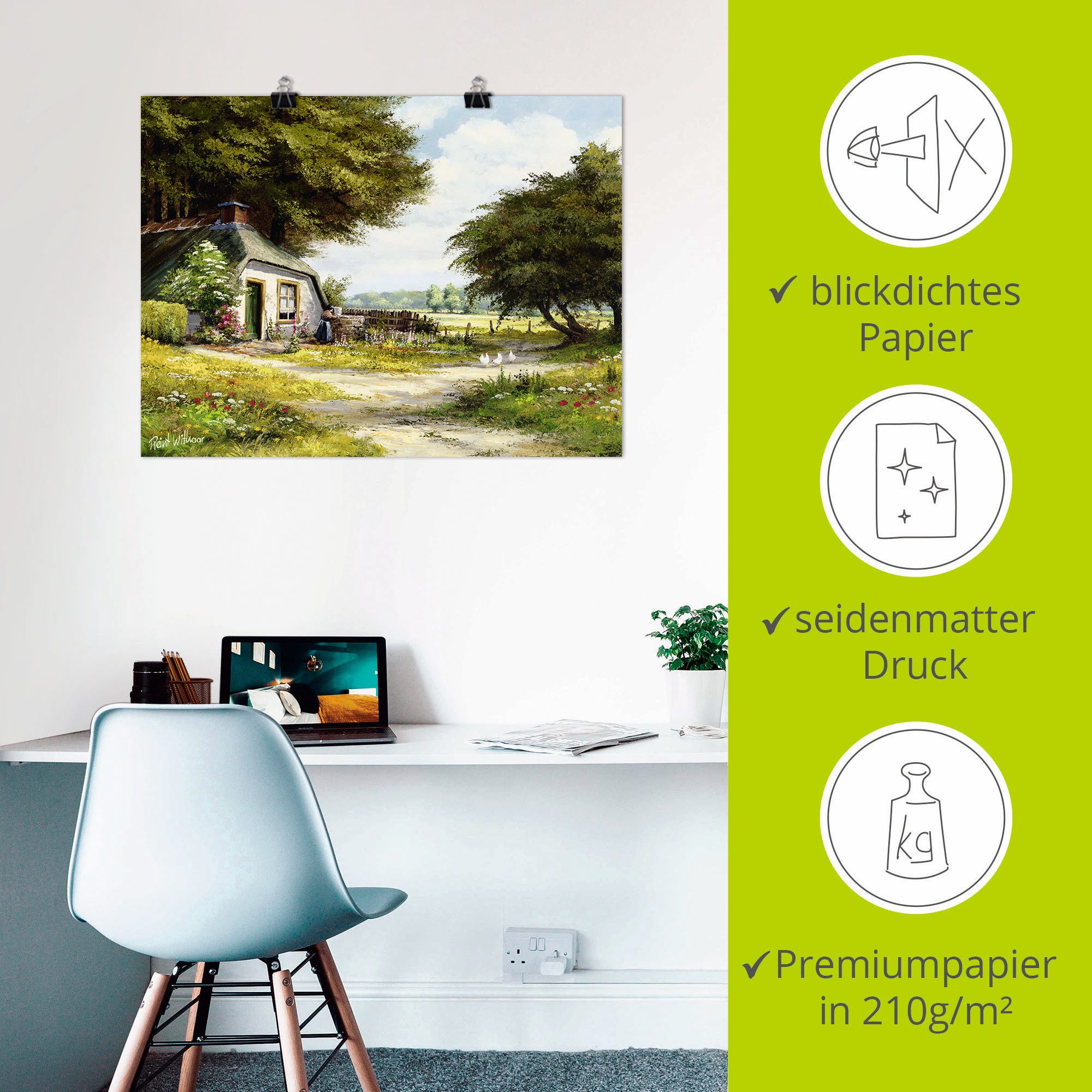 Artland Artprint Boerderij als artprint op linnen, poster in verschillende formaten maten