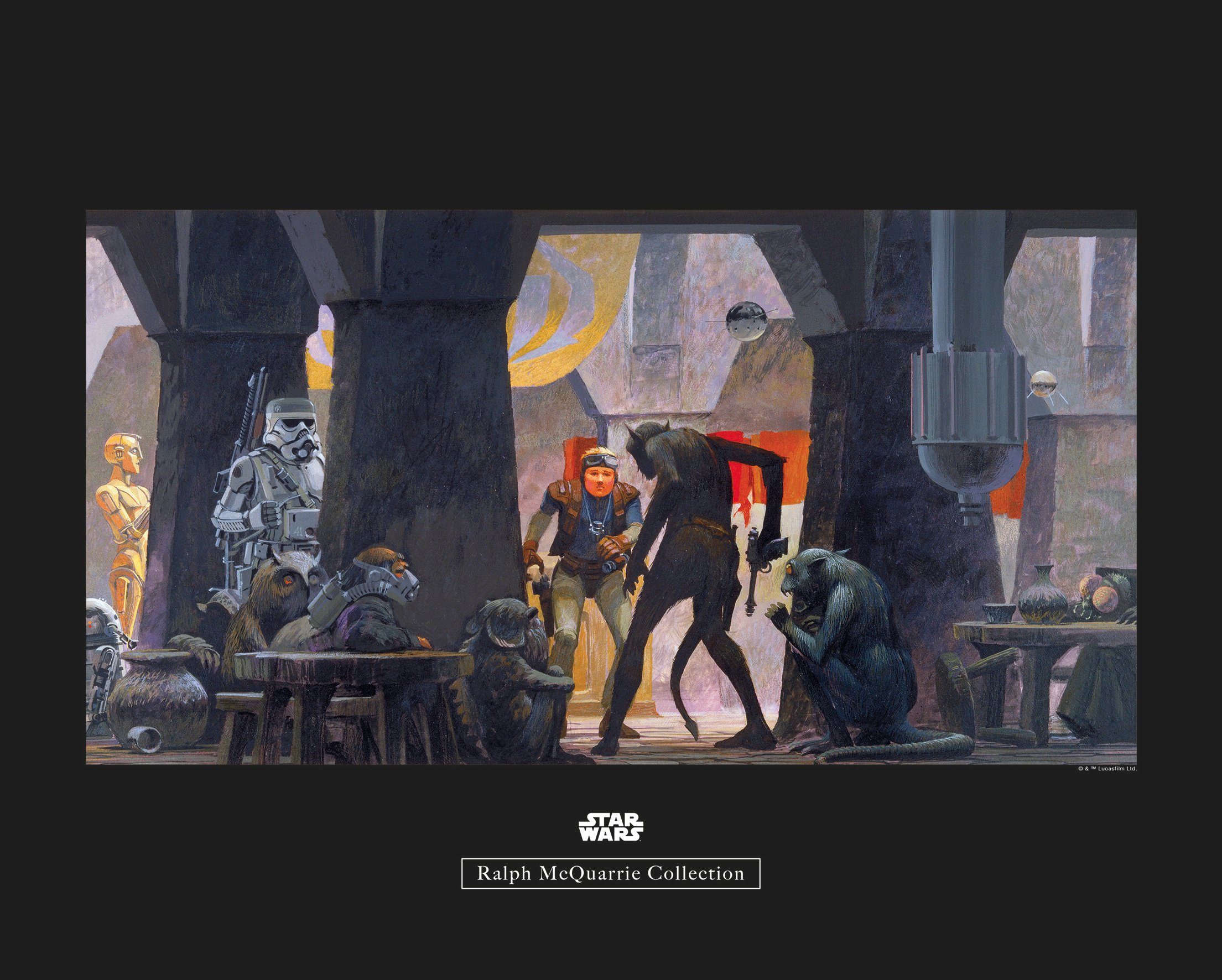 Komar Wanddecoratie Star Wars Classic RMQ Mos Eisley Streets Wanddecoratie voor de kinderkamer - zonder lijst (1 stuk) dieren maat 50 cm x 40 cm