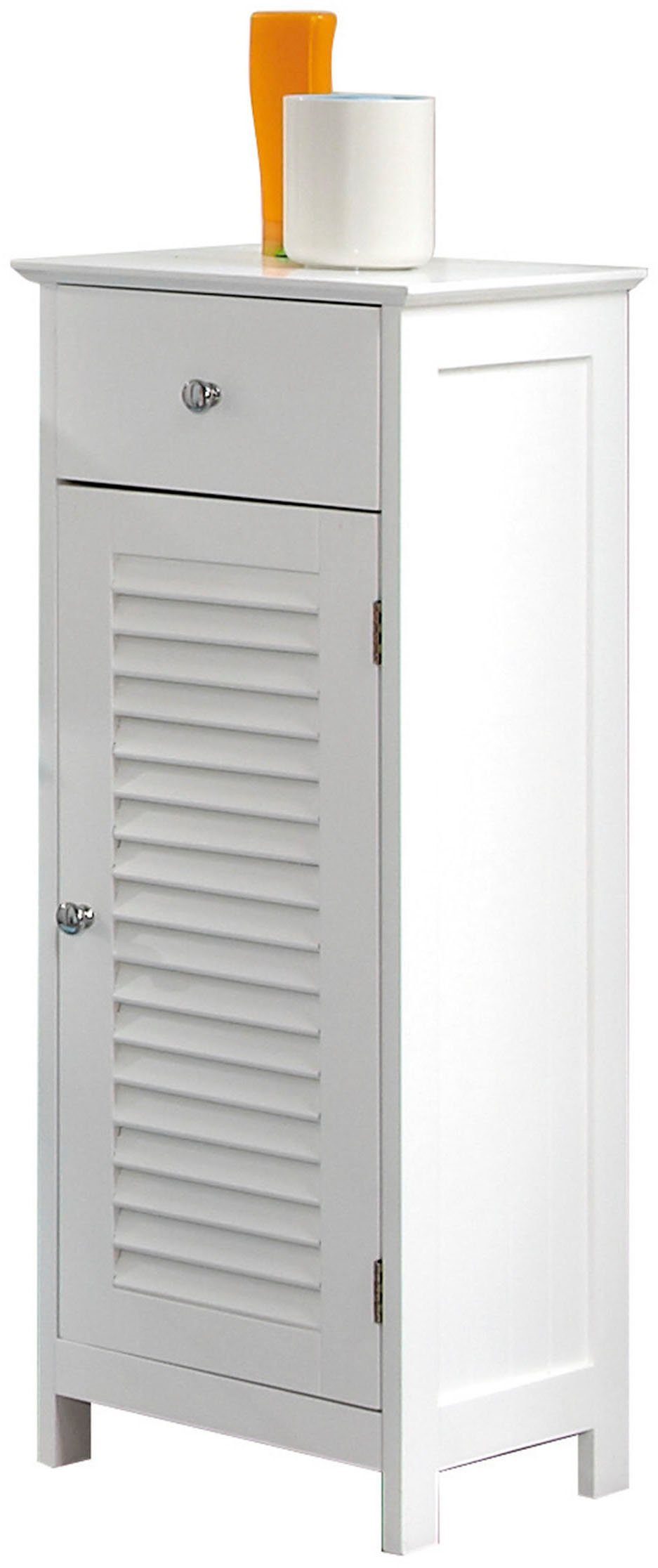 Saphir Badkamerserie Quickset 928 4-delig, wastafelonderkast met spiegel Onderkast, hangkast, 4 deuren, 1 lade, niche, wit glans (4-delig)