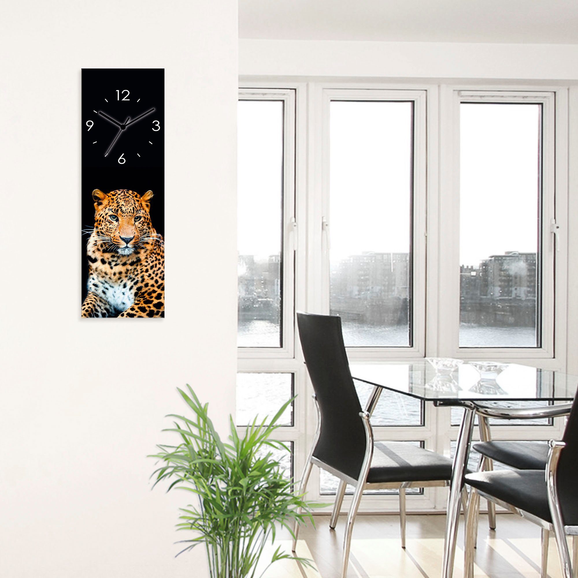 Artland Wandklok Woedende wilde luipaard optioneel verkrijgbaar met kwarts- of radiografisch uurwerk, geruisloos zonder tikkend geluid