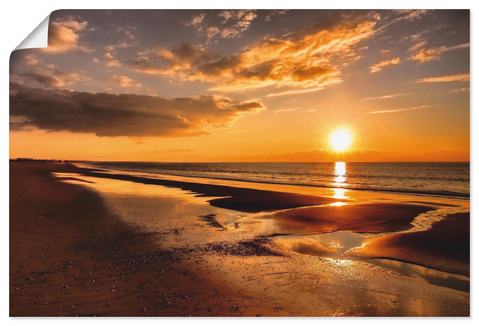 Artland Artprint Zonsondergang aan de Middellandse Zee in vele afmetingen & productsoorten - artprint van aluminium / artprint voor buiten, artprint op linnen, poster, muursticker