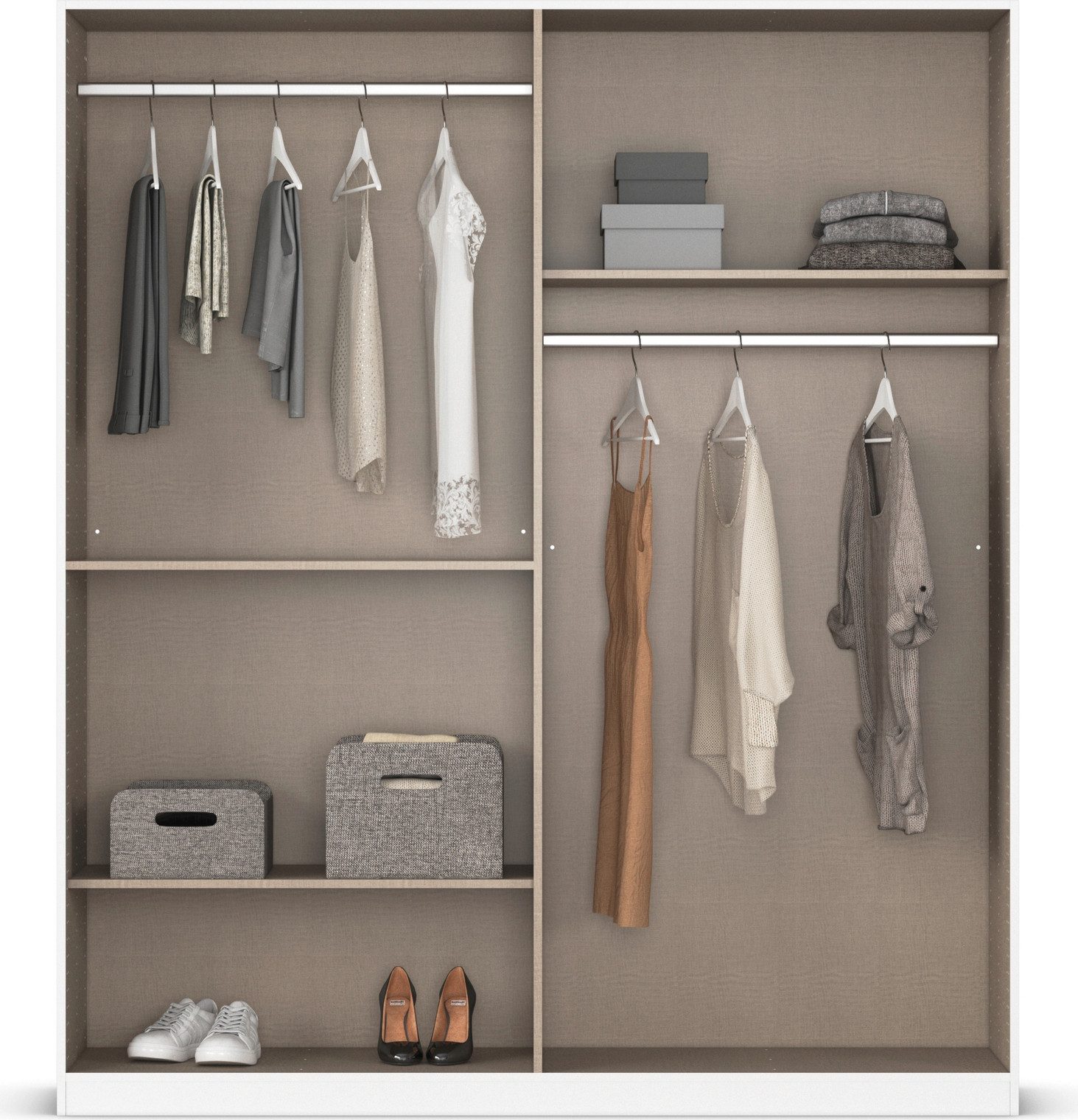 rauch Draaideurkast Kledingkast kast garderobe MAIKA met decor-front 2 lades, in verschillende breedtes, hoogtes, kleuren, made in germany