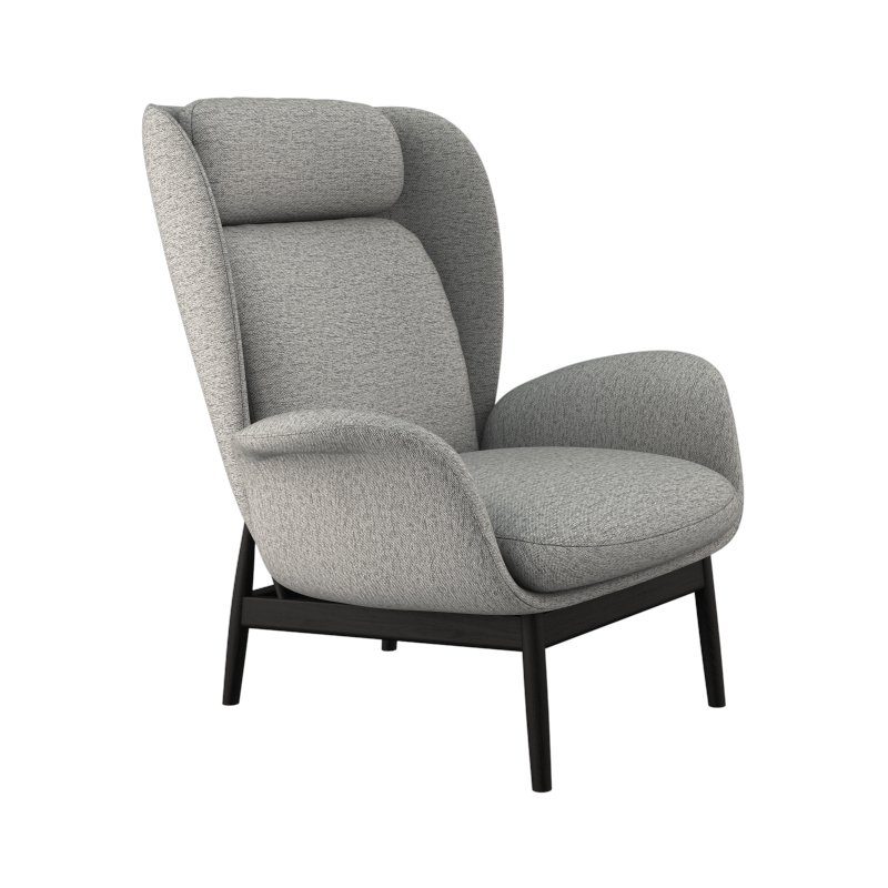 FLEXLUX Oorfauteuil Padova Stijl & comfort, organische vorm, geïntegreerde lendensteun, zwarte voet
