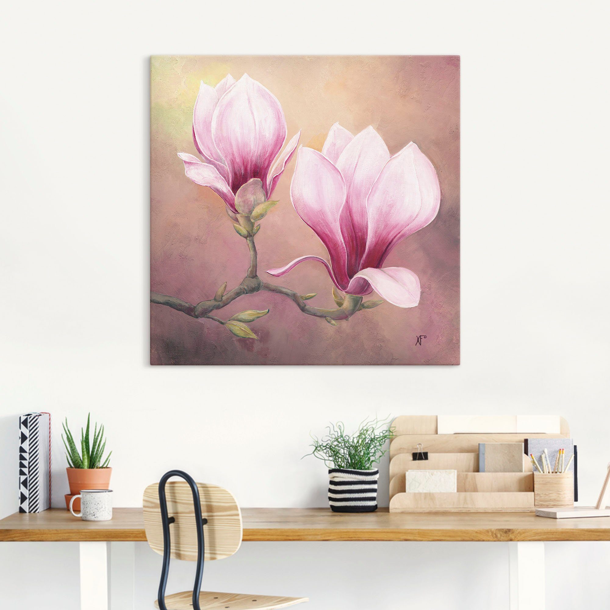 Artland Artprint Late magnolia als artprint van aluminium, artprint op linnen, muursticker of poster in verschillende maten
