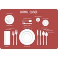 queence set placemats ps0134 (set, 4 stuks) rood
