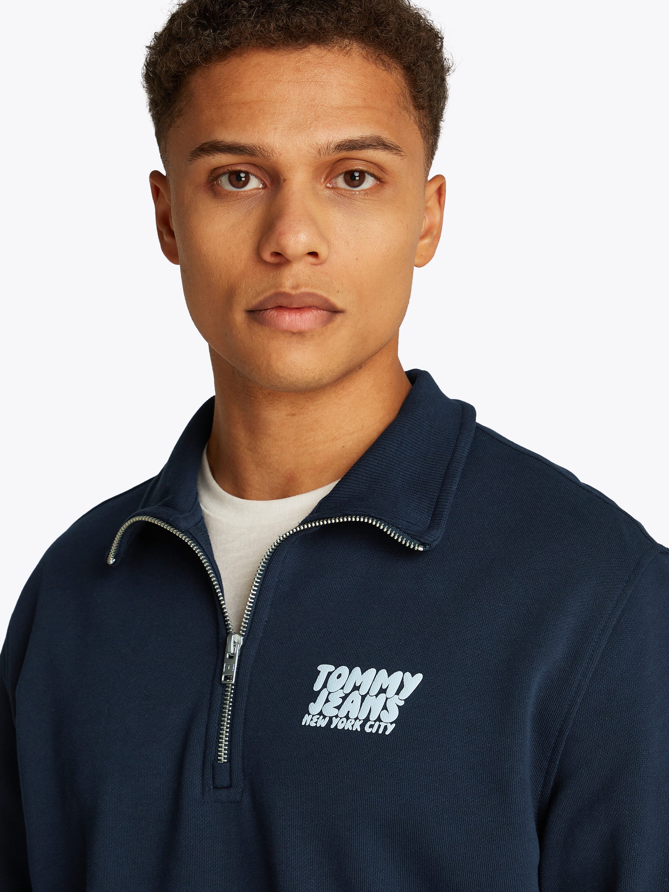 TOMMY JEANS Sweatshirt TJM REG BUBBLE QRTR ZIP FRNT/BCK