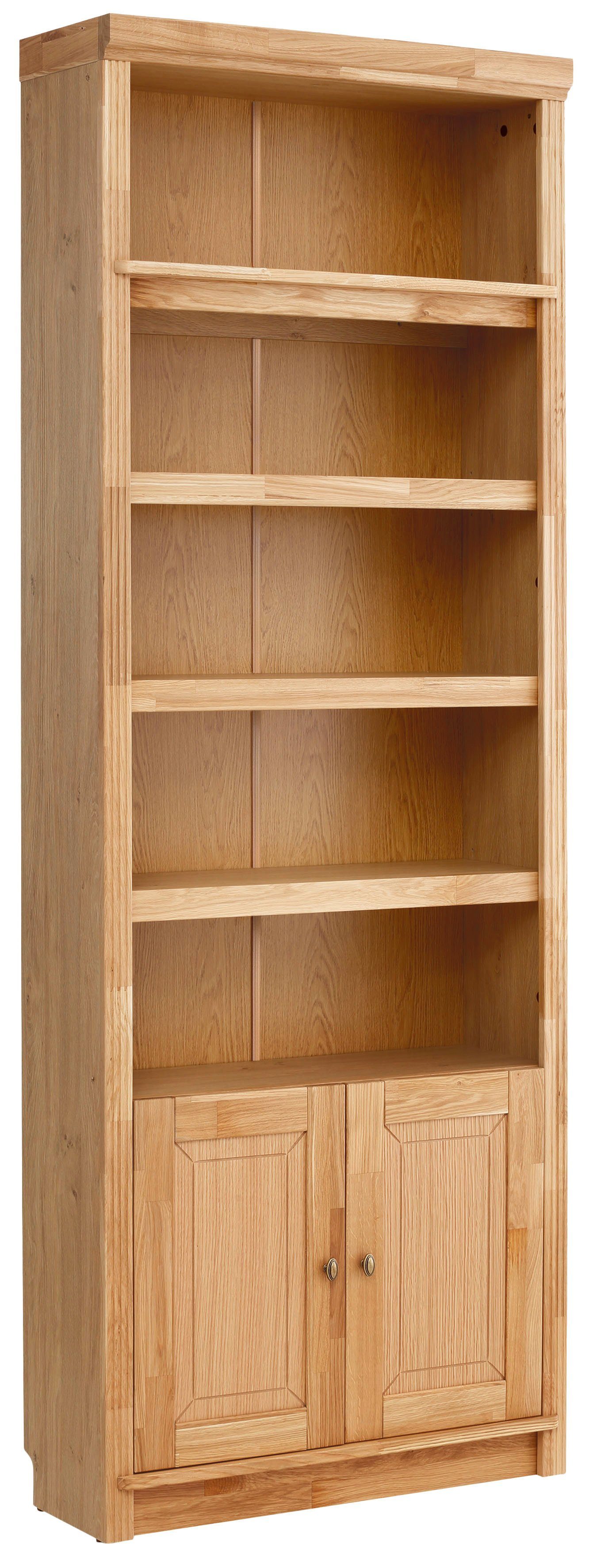 Home affaire Boekenkast Soeren van massief grenen, hoogte 220 cm, met 2 houten deuren, veel bergruimte
