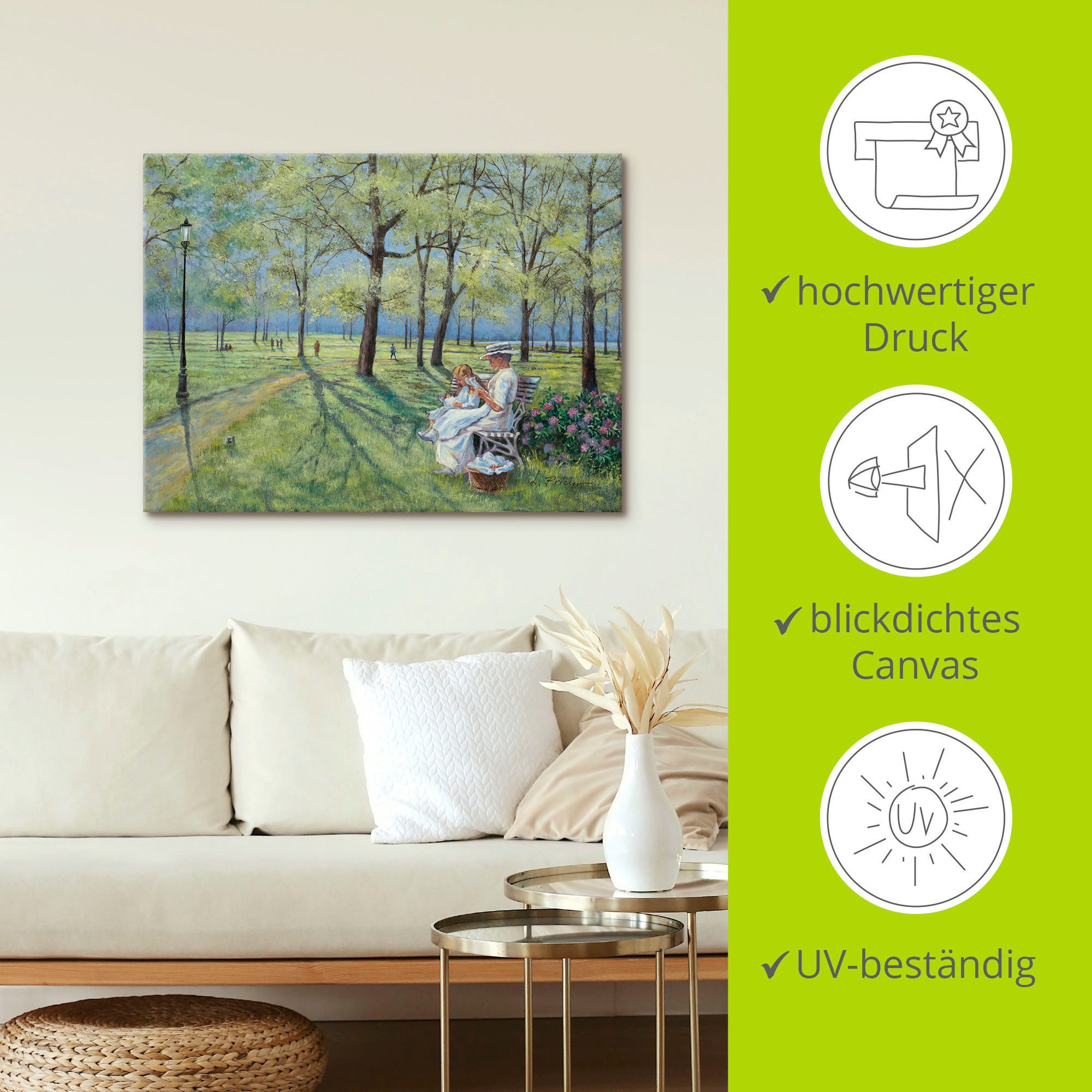 Artland Artprint In het park als artprint van aluminium, artprint voor buiten, artprint op linnen in verschillende maten