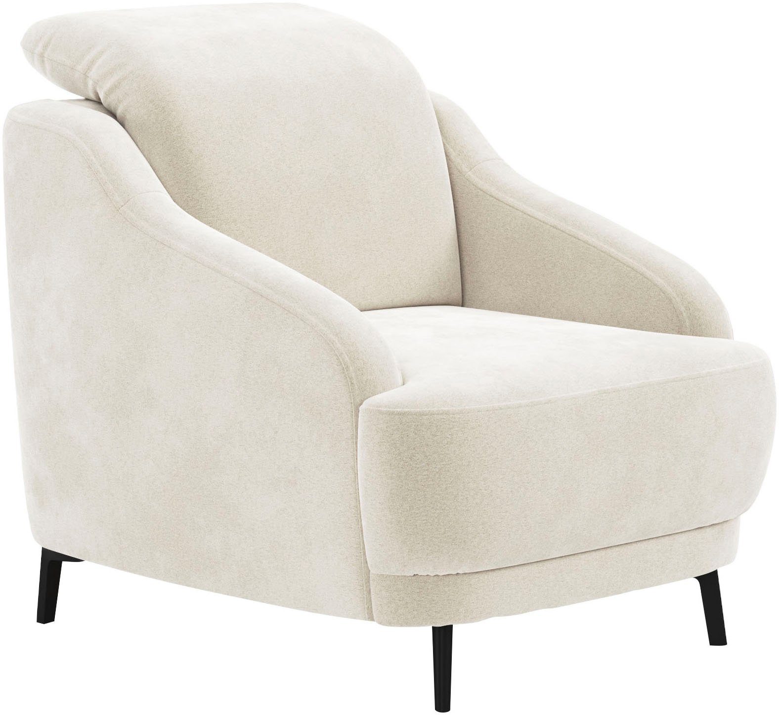 sit&more Fauteuil Blues met metalen poten, matzwart (1 stuk)