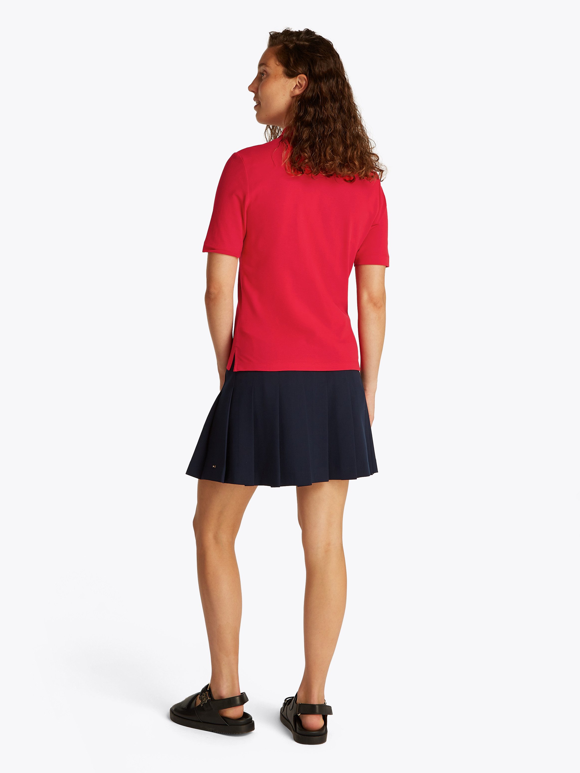Tommy Hilfiger Poloshirt 1985 Regular Fit Pique Premium Polo met logo-borduursel, met zijsplitten