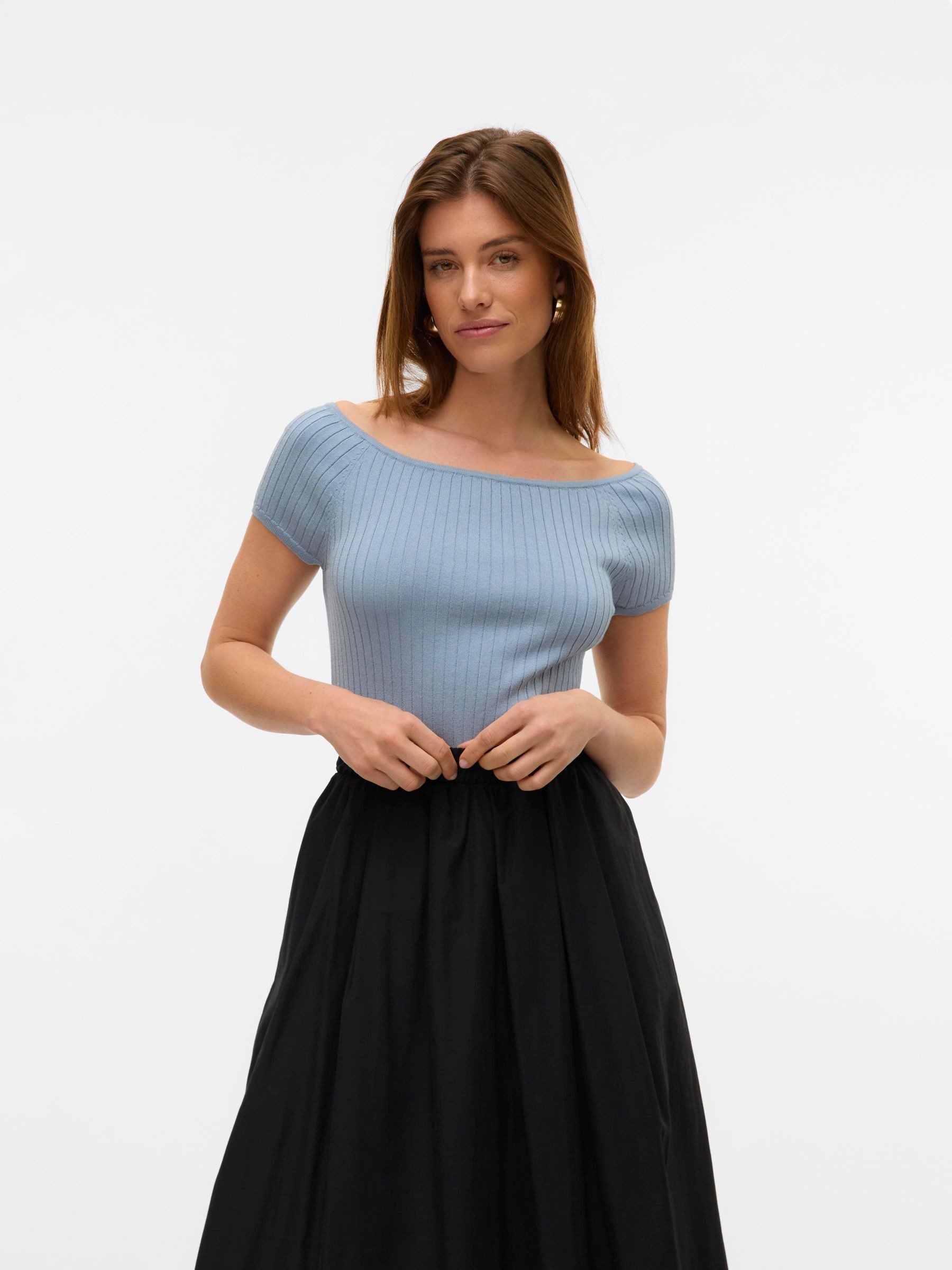 Vero Moda Gebreide top VMPOPPY SS OFF SHOULDER TOP VMA NOOS