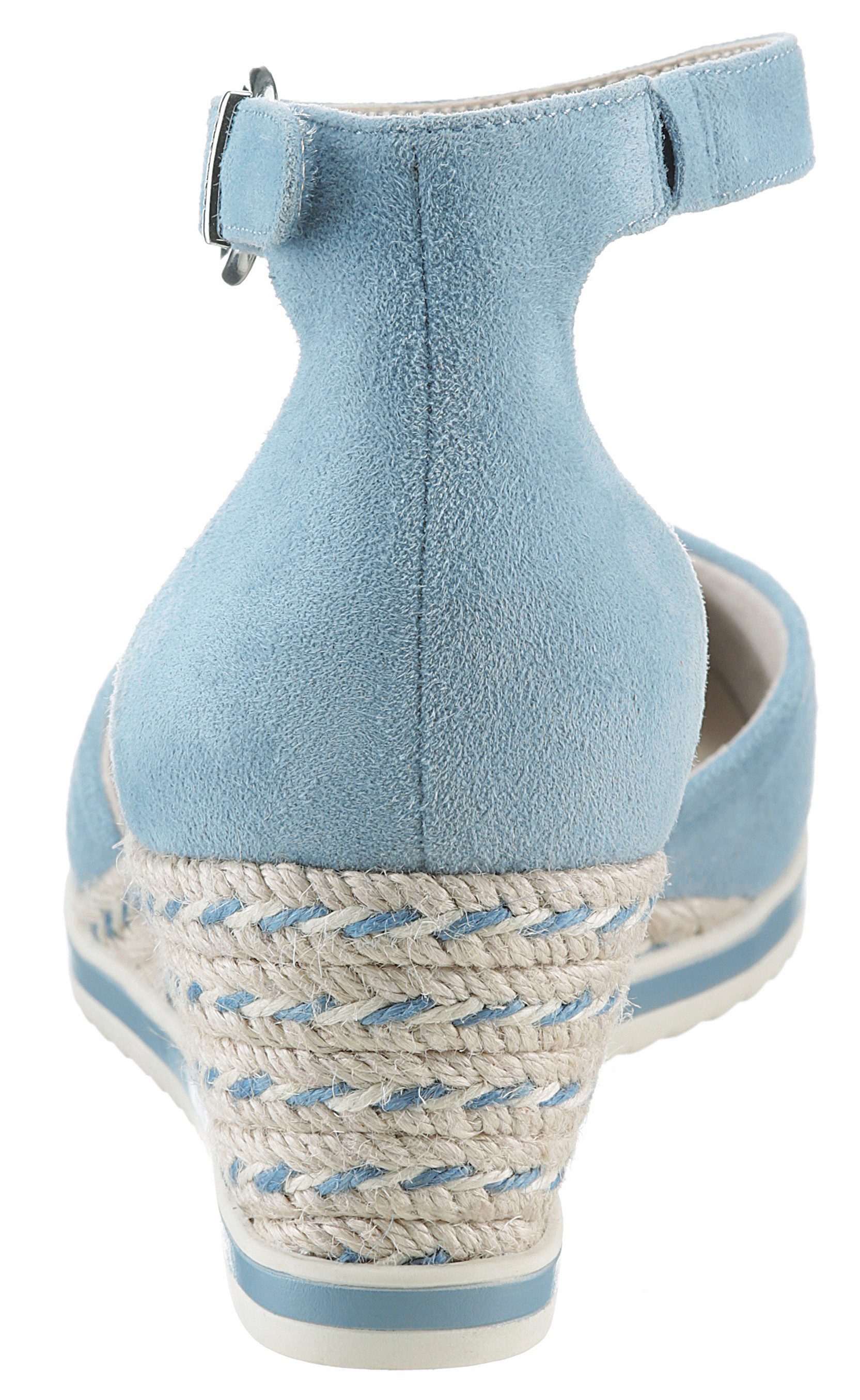 Tamaris Pumps met sleehak , sleehak, instapschoen, riemzandan met modieuze jute-afwerking