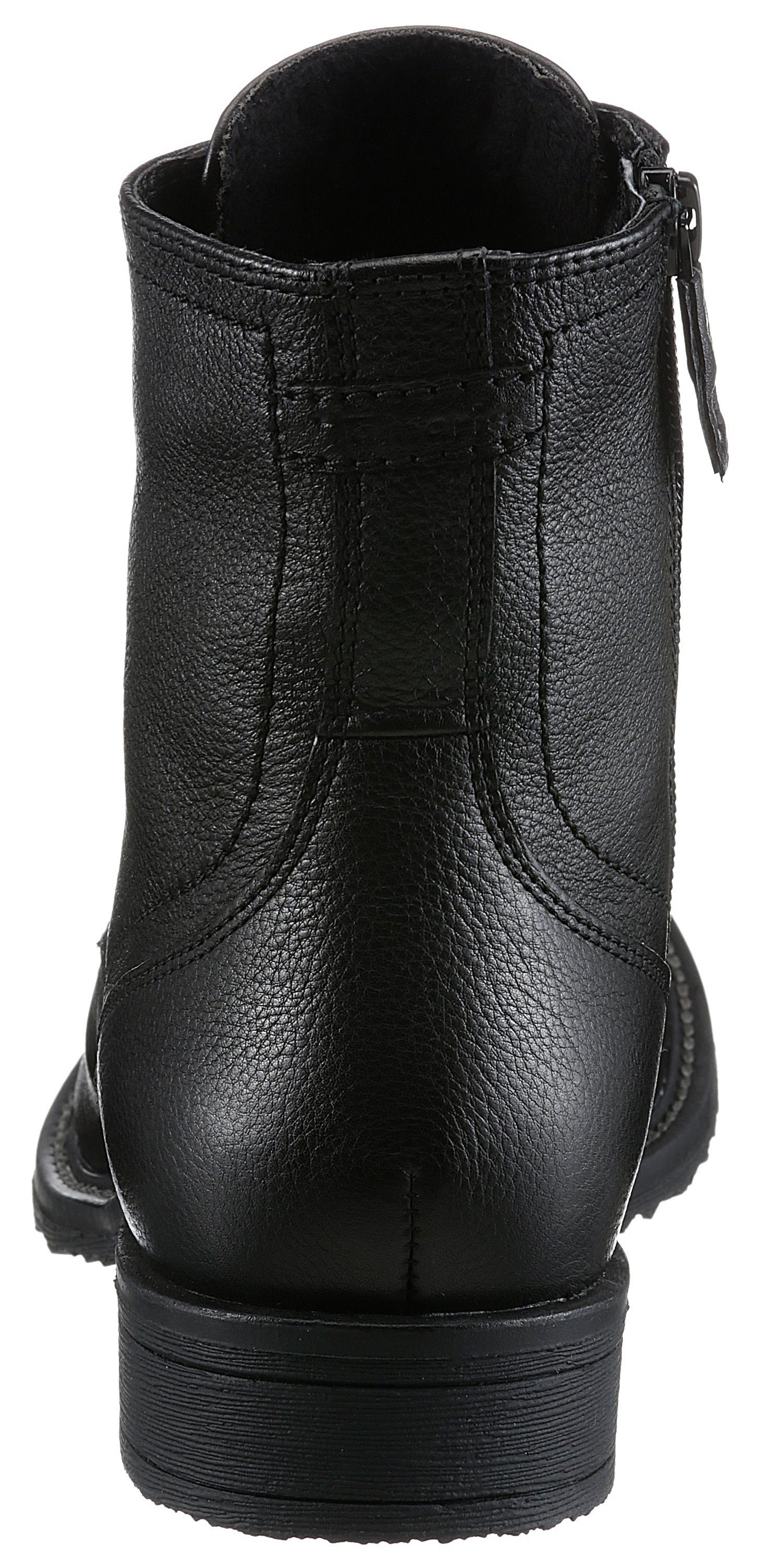 Tamaris Veterlaarsjes blokhak, veterschoenen, business schoenen in glanzende metallic look