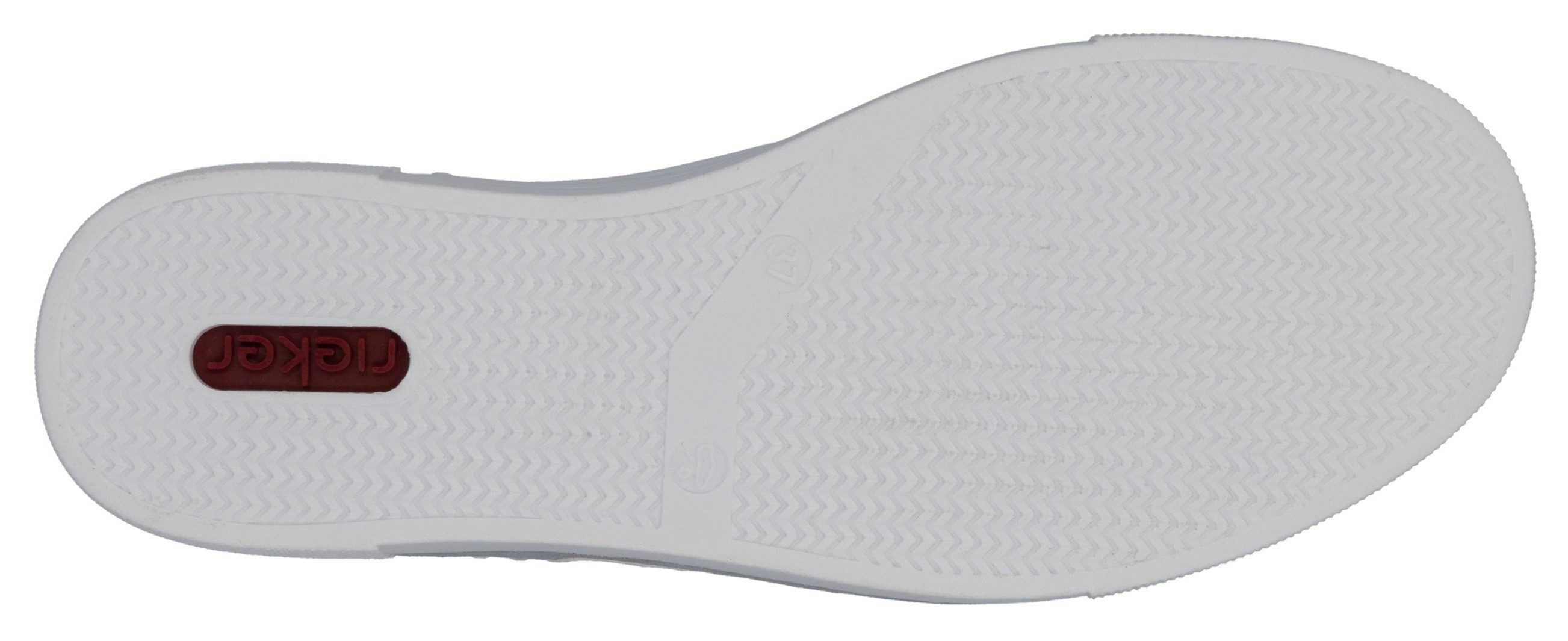 Rieker Plateausneakers met decoratieve rits aan de zijkant, vrijetijdsschoen, lage schoen, veterschoen