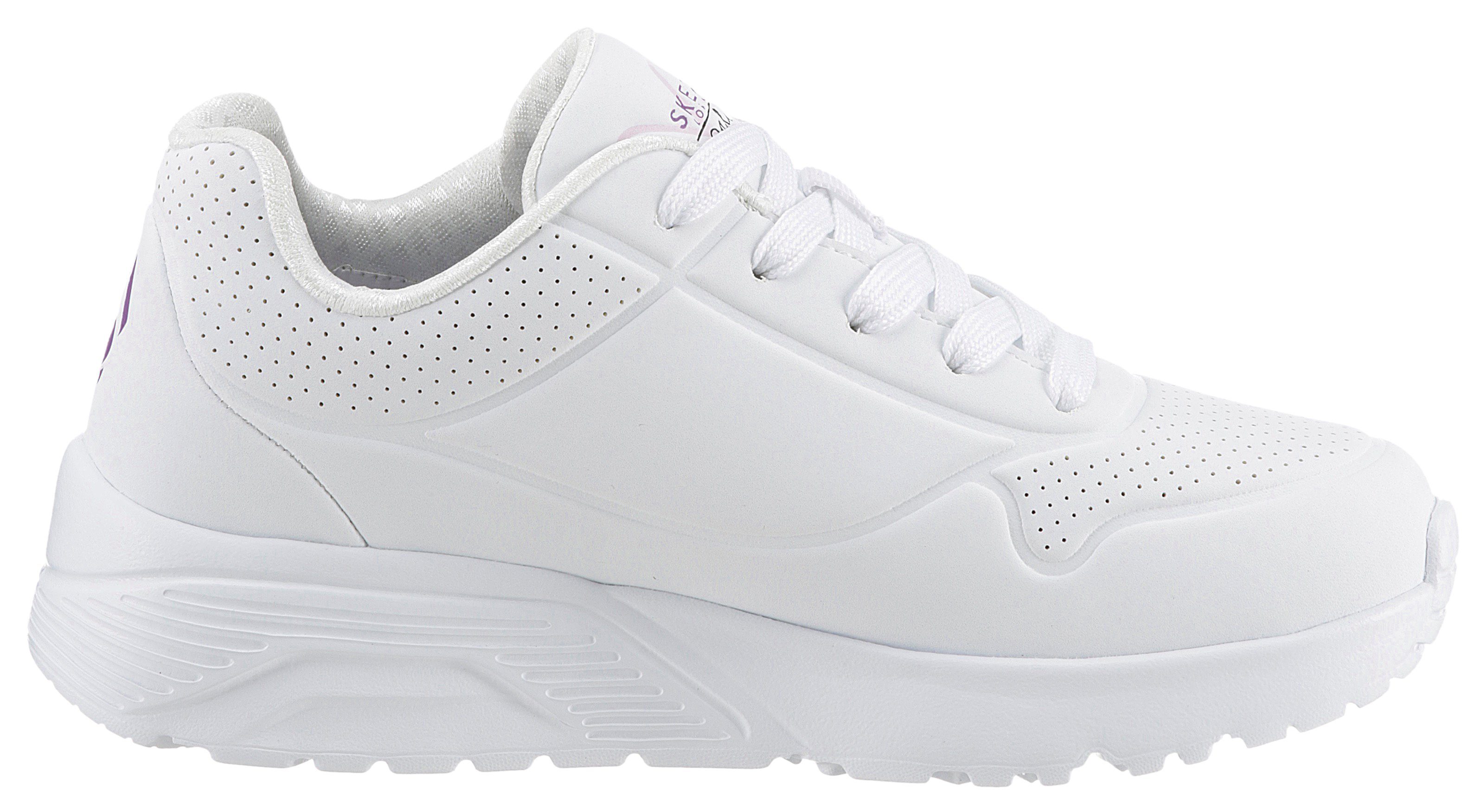 Skechers Sneakers UNO LITE - SPREAD THE WORLD veterschoen met schattige hartjesprint, maat sjabloon om te downloaden