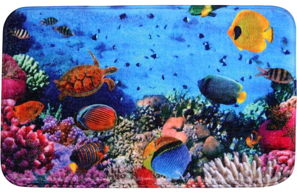 Sanilo Set badkameraccessoires Ocean bestaand uit toiletzitting, badmat en wastafelplug (complete set, 3-delig)