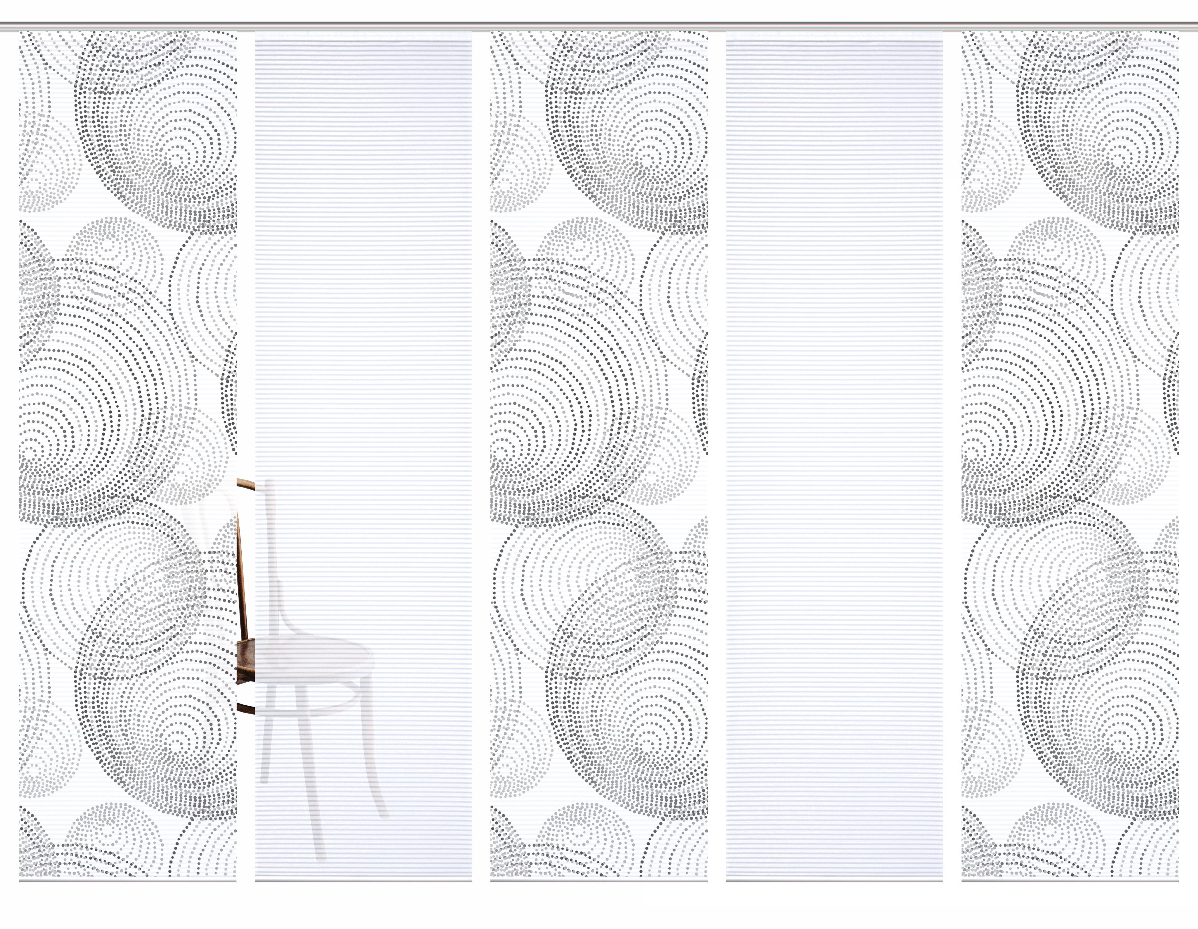 HOME in green Paneelgordijn Spiro SET DIGITALE PRINT, BAMBOELOOK GERECYCLED (5 stuks)