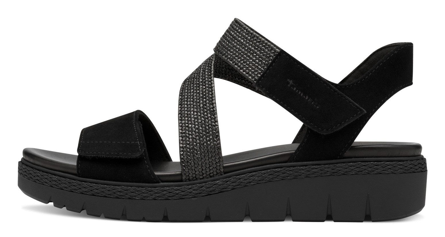 Tamaris Sleehaksandaaltjes , zomerschoen, sandaal, plateauhak, met klittenbandsluiting