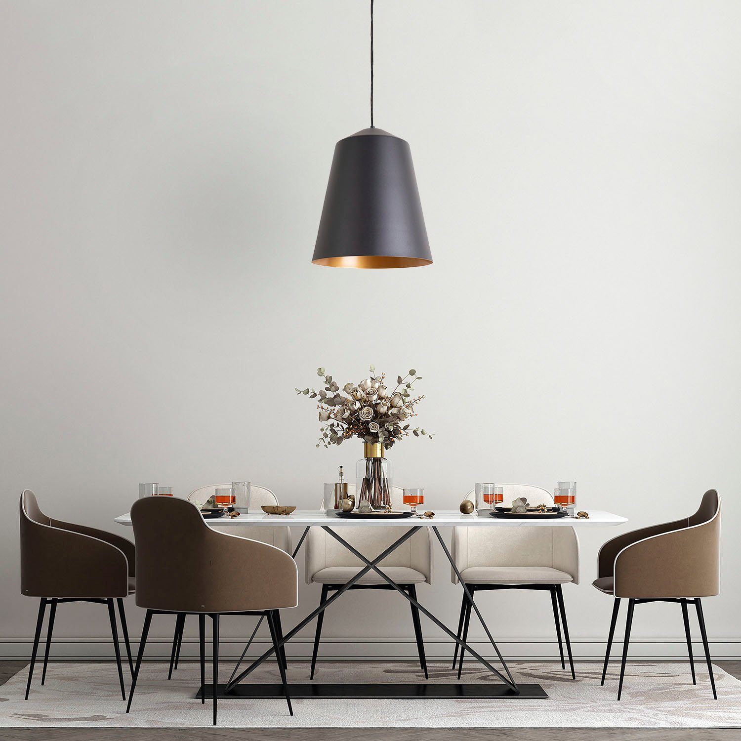 Paco Home Plafondlamp Jackson Woonkamer werkkamer poedercoating industrieel ontwerp E27