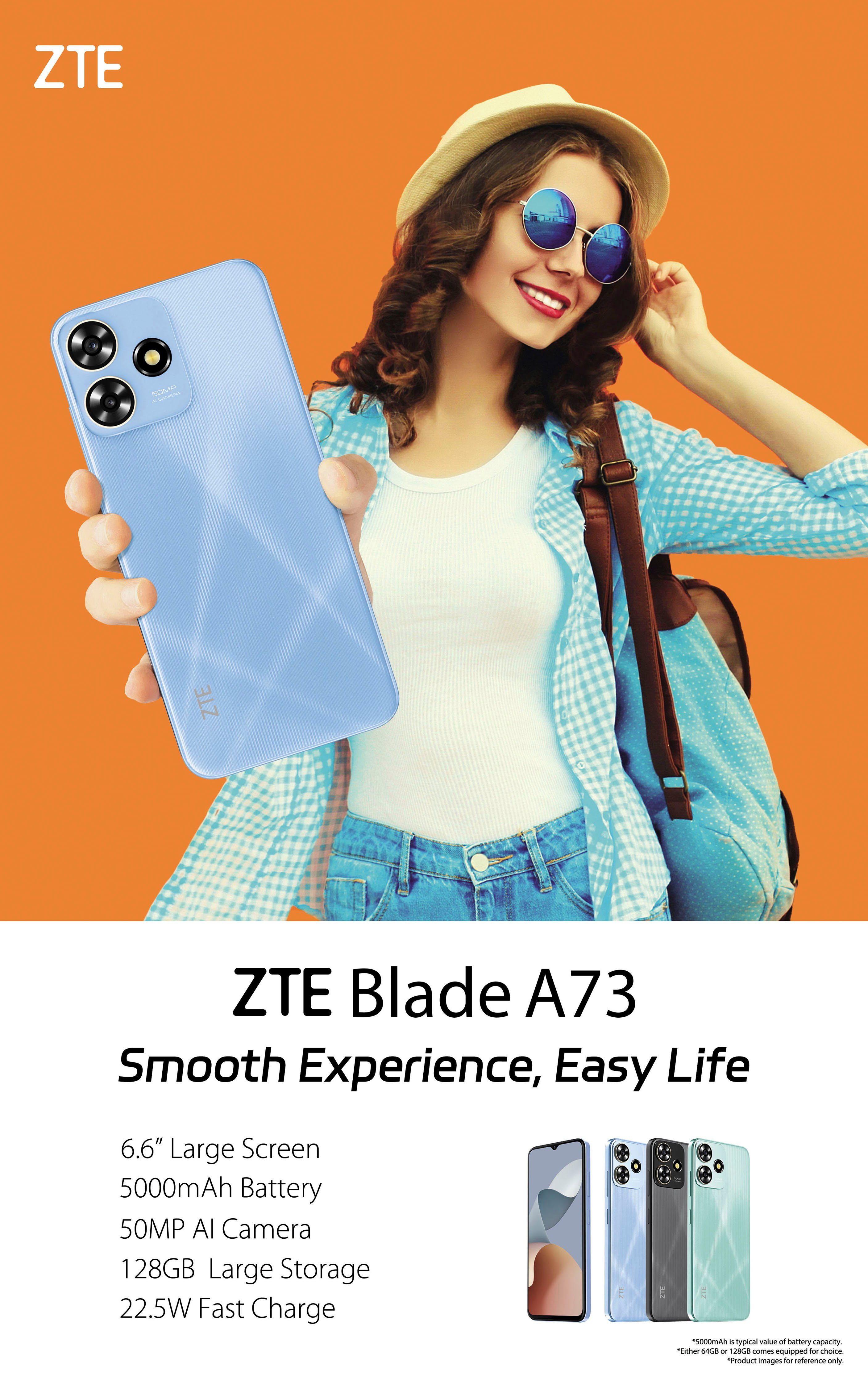 ZTE Smartphone Blade A73, 128 GB