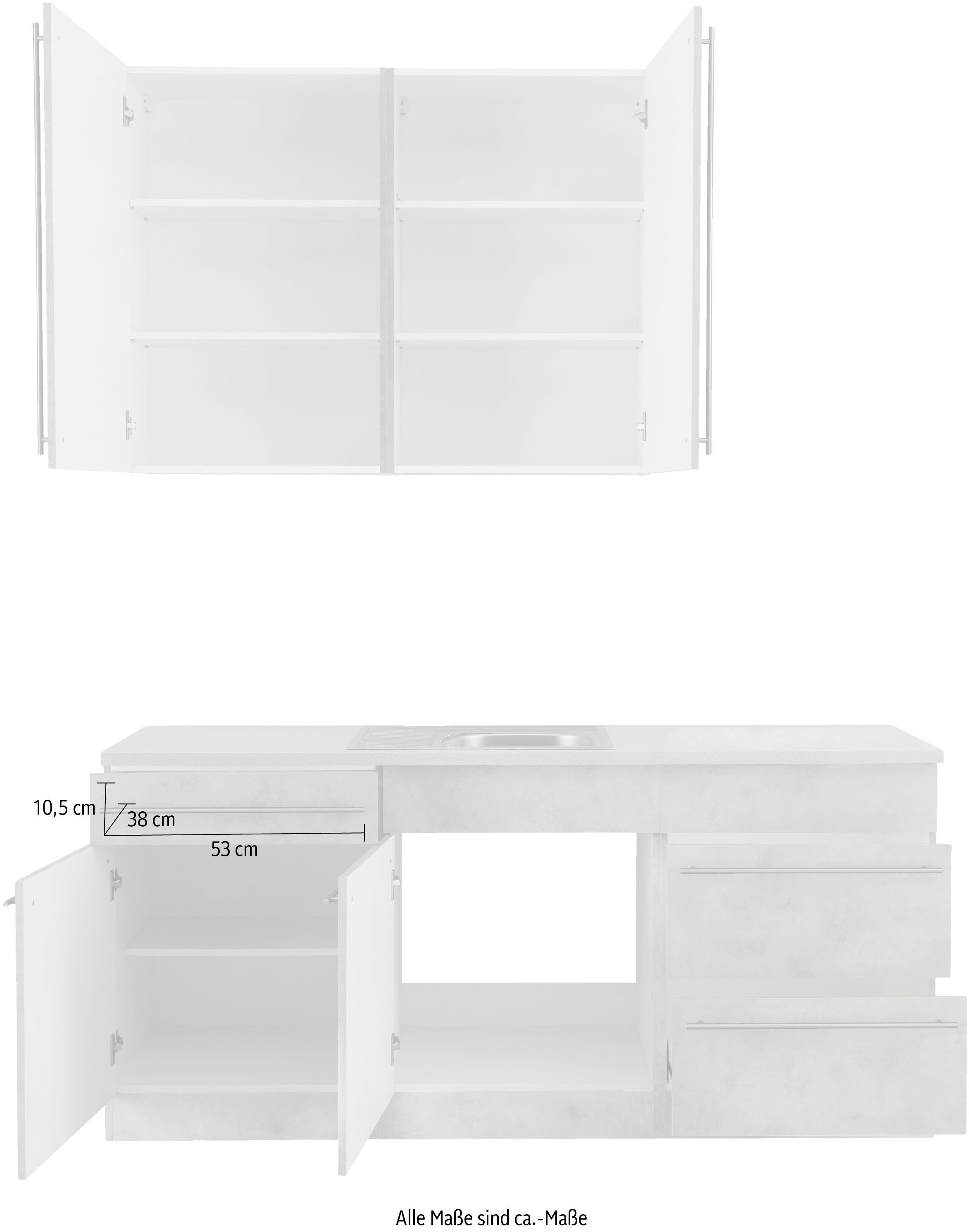 wiho Küchen Keuken Chicago keuze met elektrische apparaten, breedte 180 cm