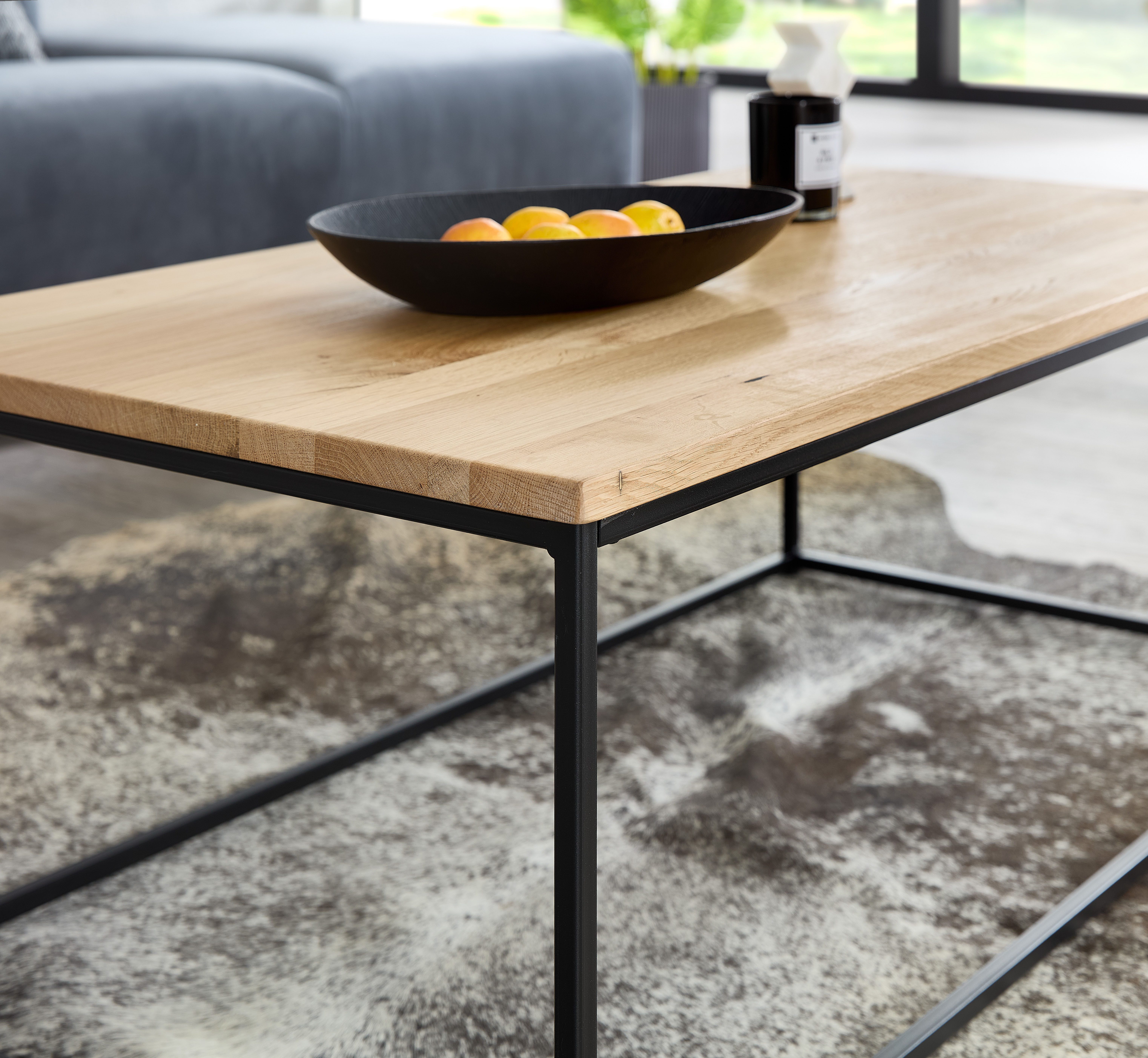 Stolkom Salontafel Thor salontafel massief hout in industriële stijl BxHxD 110x40x60 cm