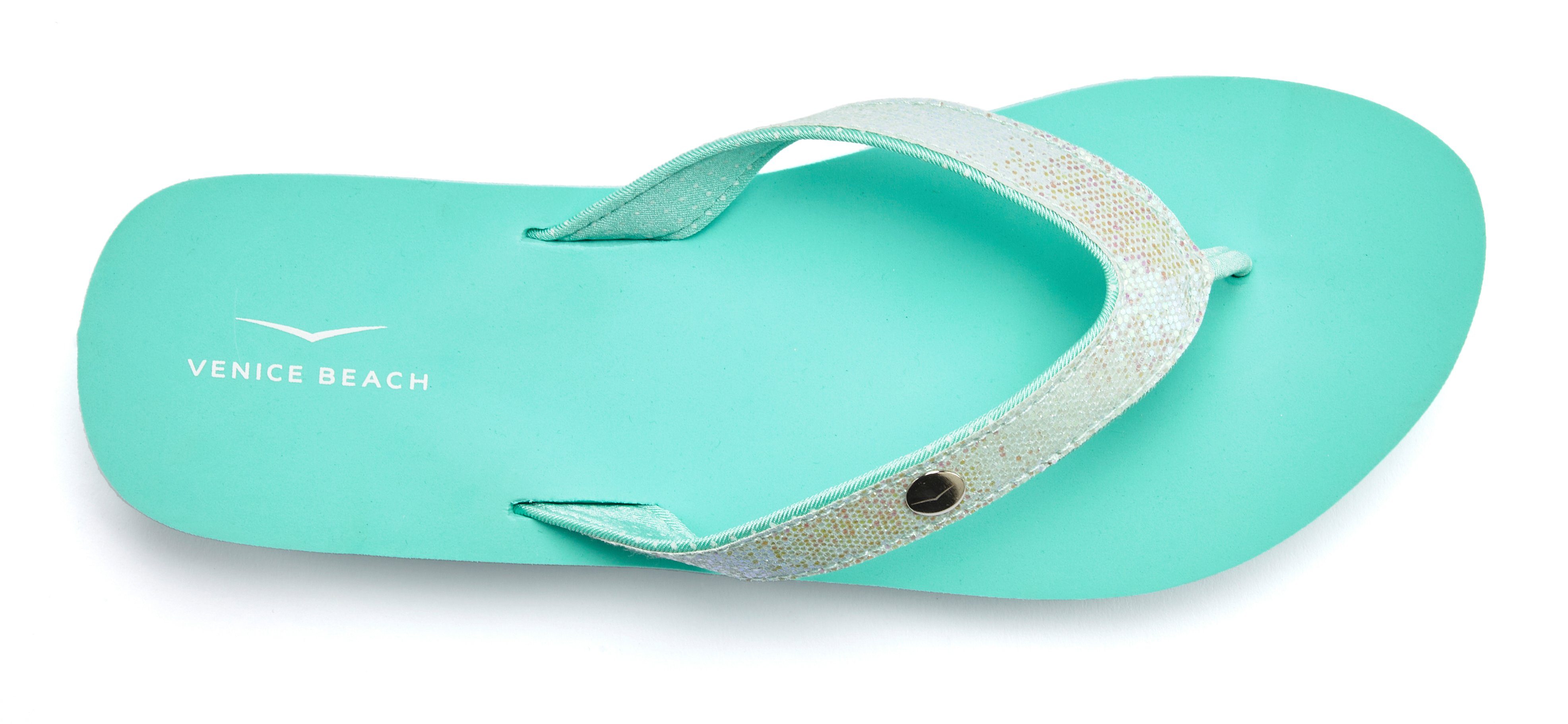Venice Beach Badslippers Sandaal, pantoletten, badschoenen ultralicht met glitterband VEGAN