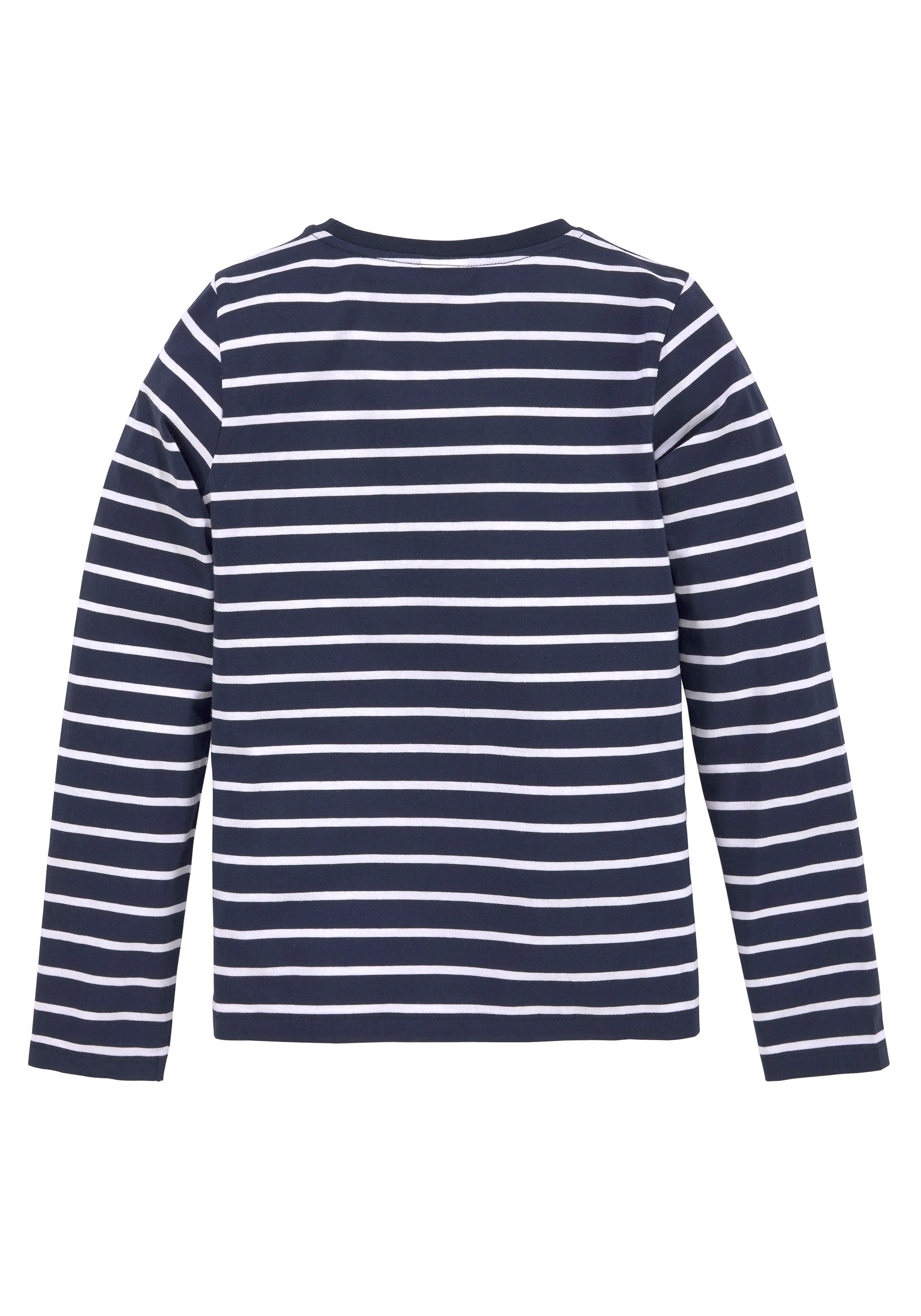 KangaROOS Shirt met lange mouwen Gestreept shirt met sequins-applicatie