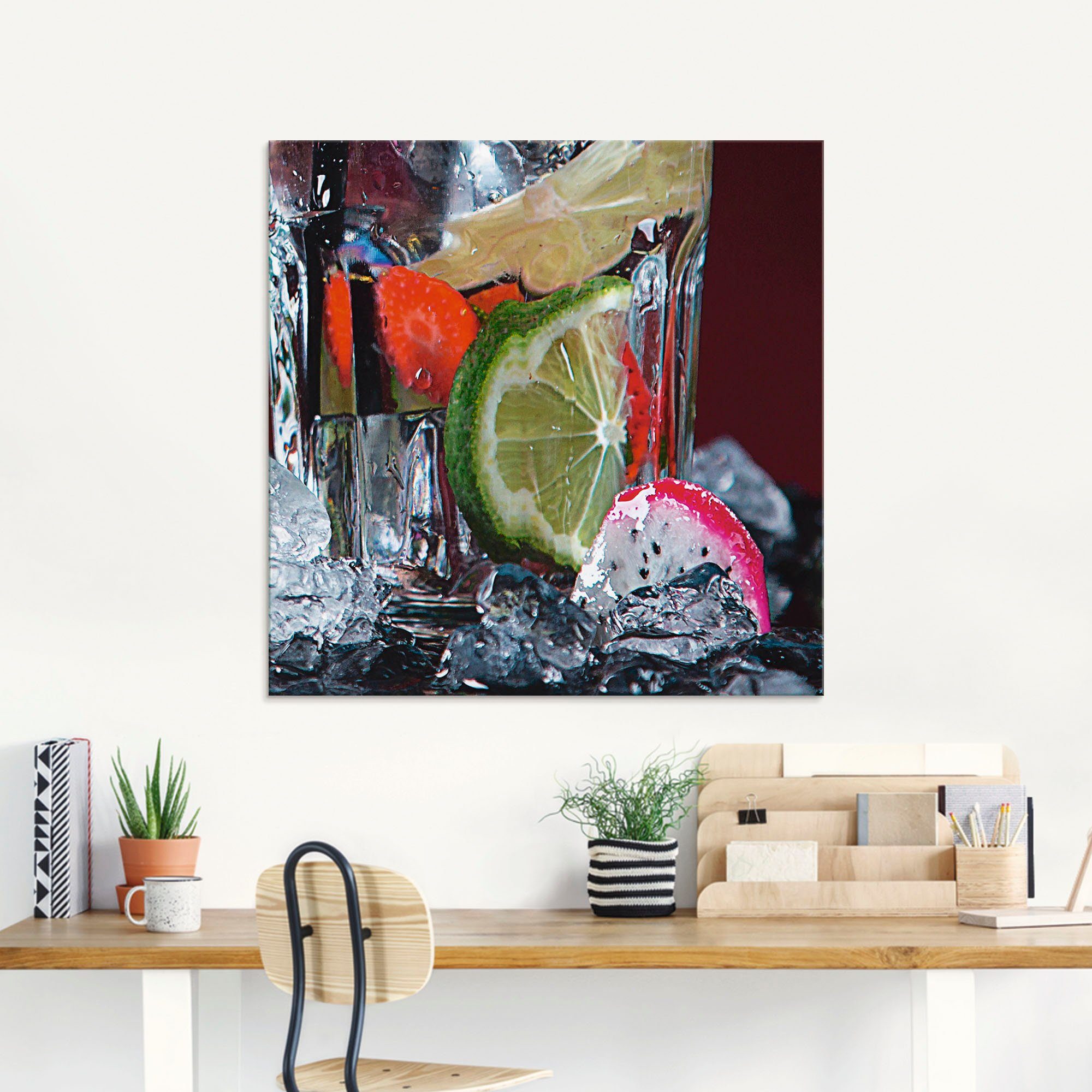 Artland Print op glas Verse fruitcocktail in verschillende maten