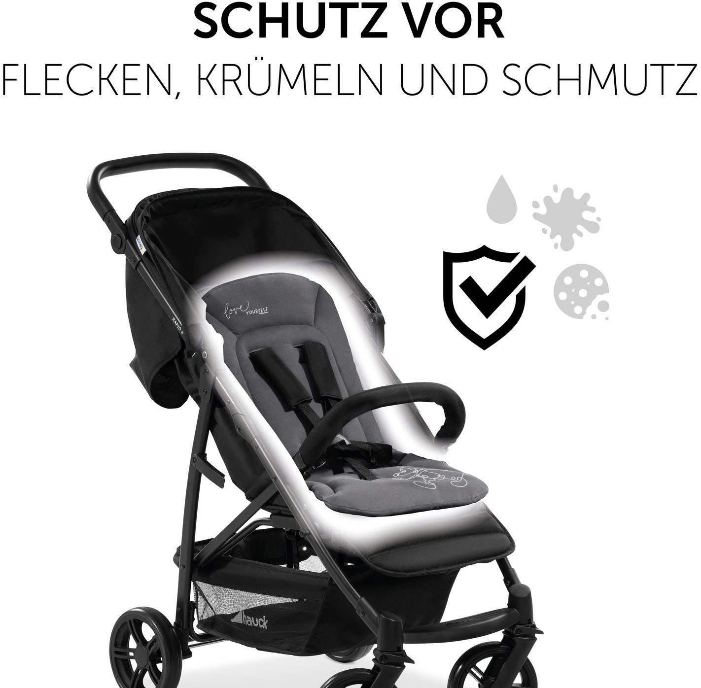 Hauck Zitkussen voor kinderwagens Seat Liner, Mickey Mouse black