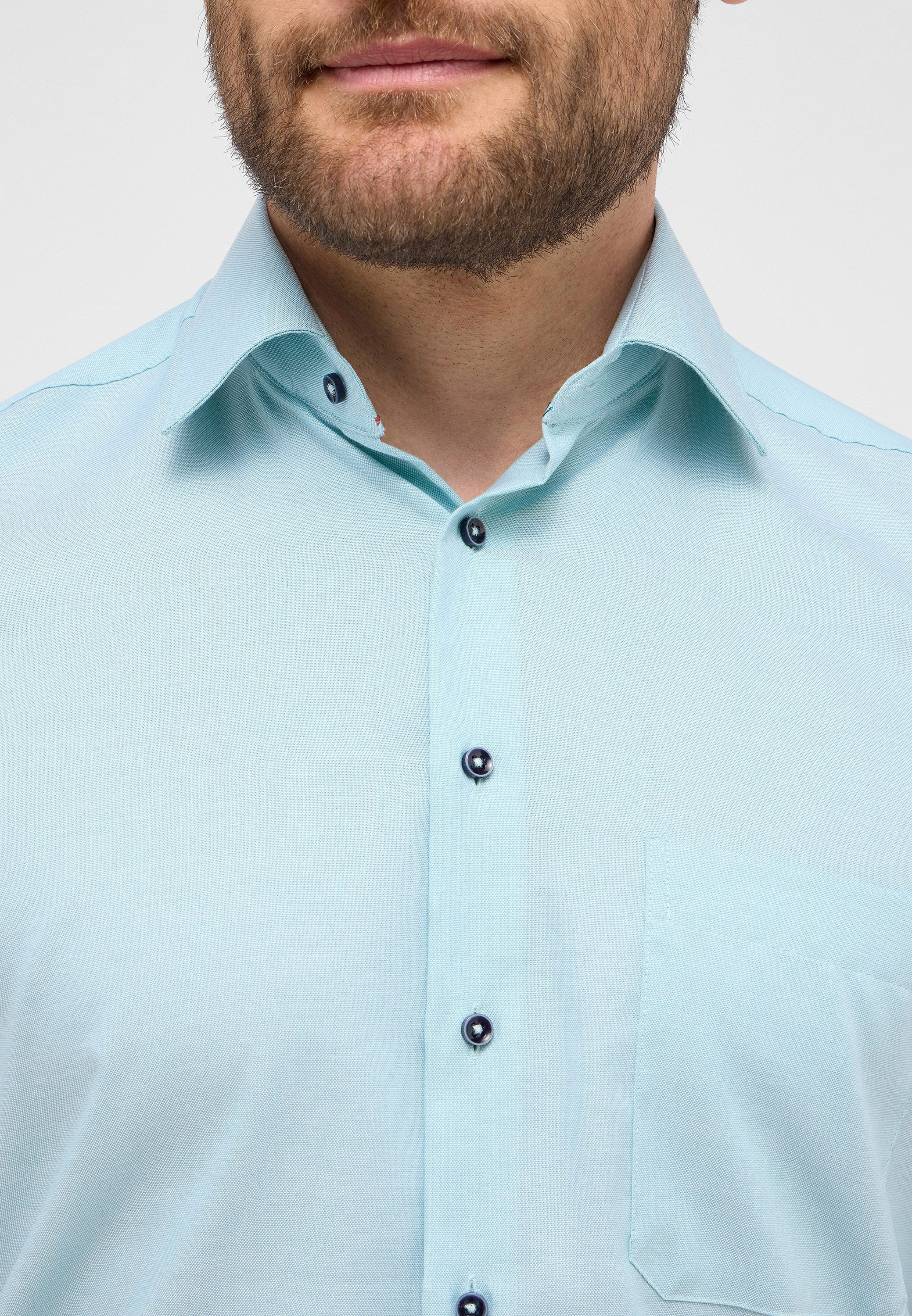 Eterna Overhemd met korte mouwen Comfort fit NON IRON (strijkvrij)