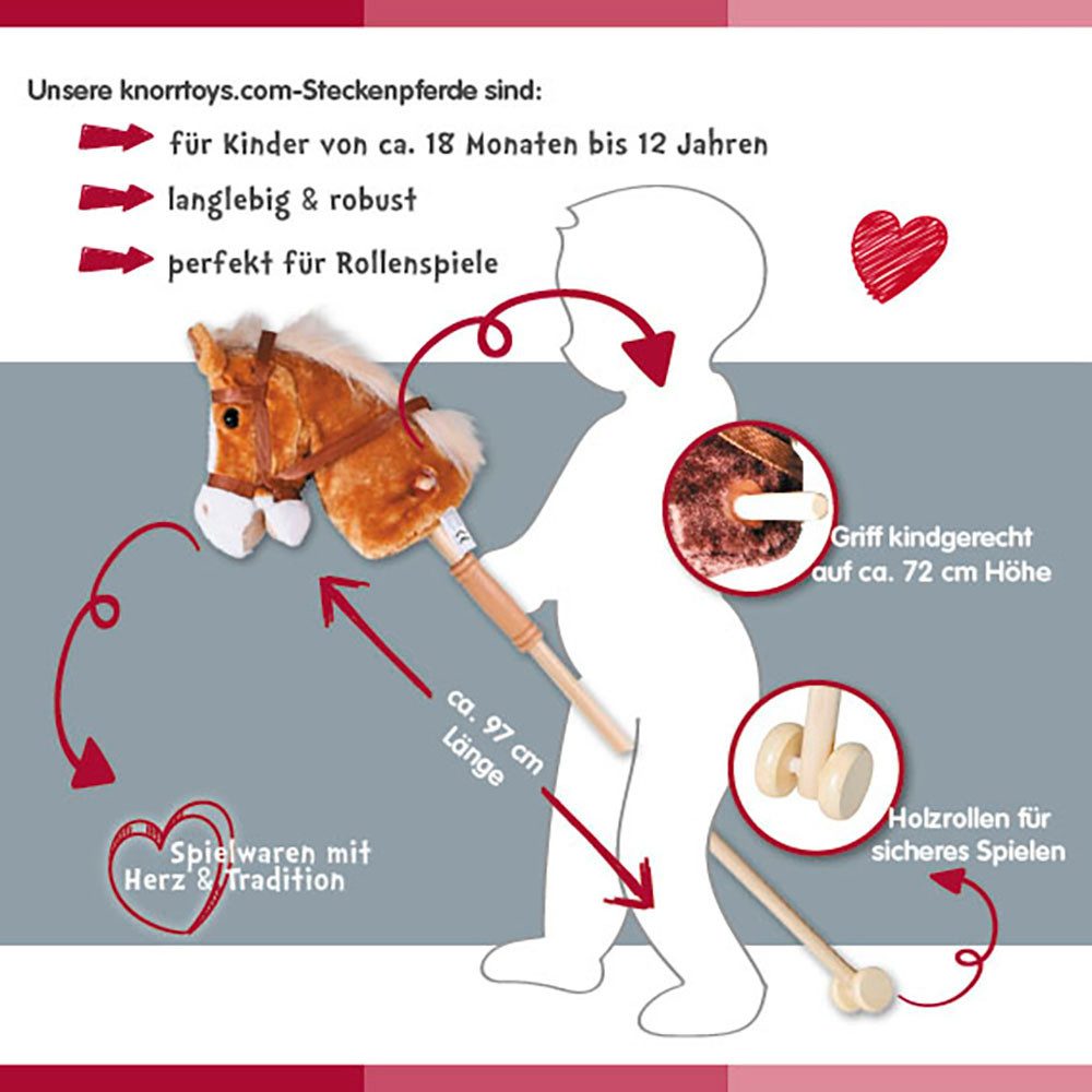 Knorrtoys® Stokpaardje Sugar met geluid