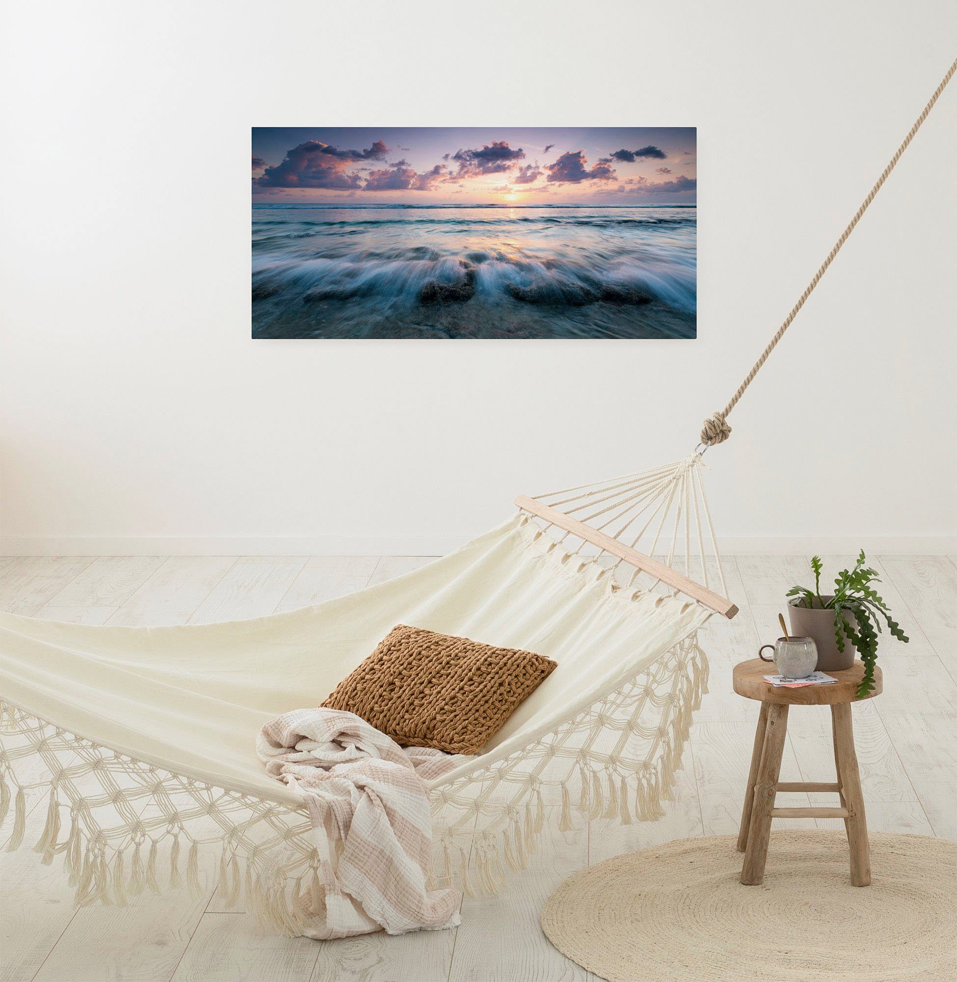 Komar Artprint op linnen Keilrahmenbild Broken Waves Größe 90 x 40 cm Duits kwaliteitsvliesmateriaal