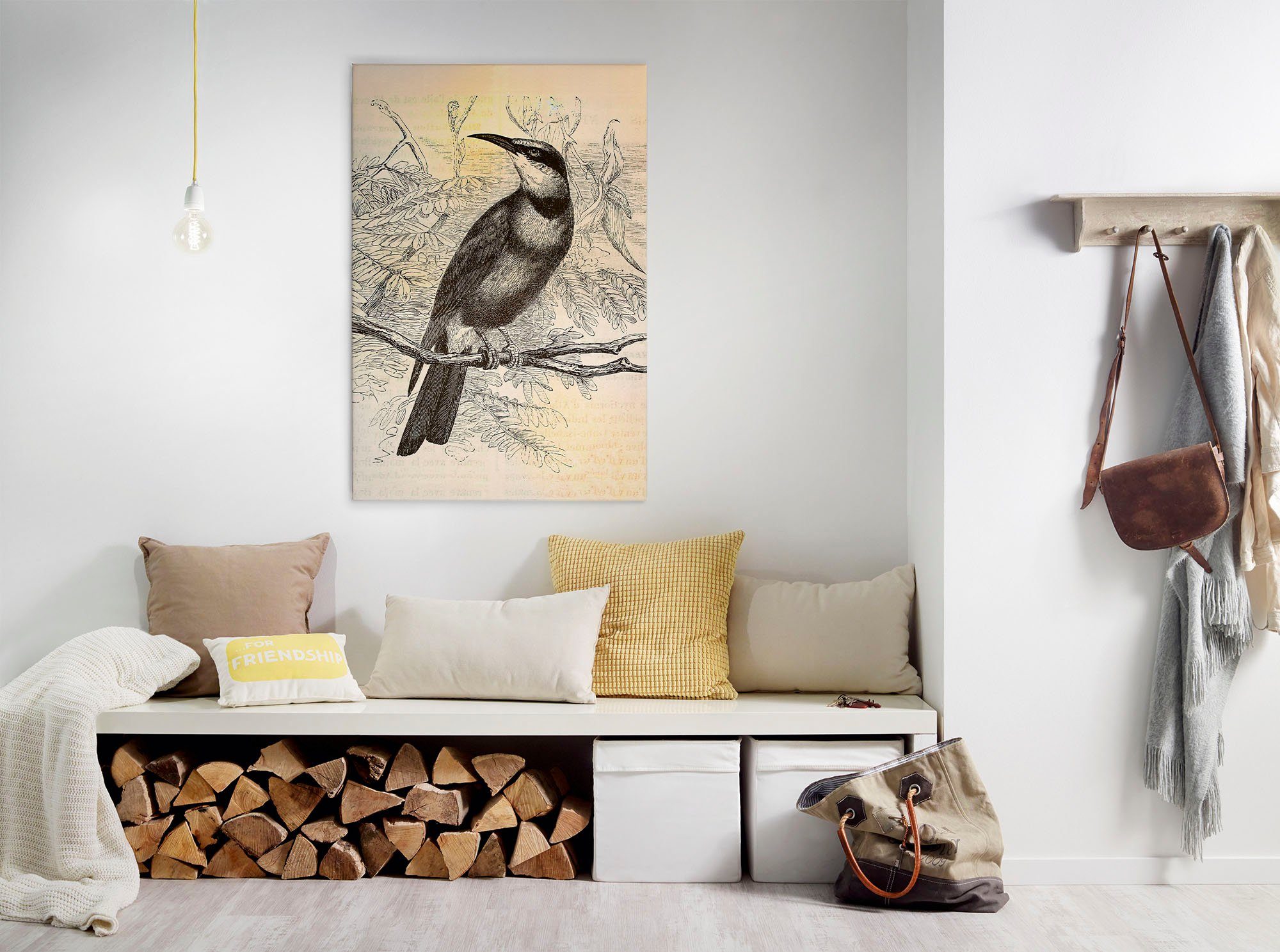 A.S. Création Artprint op linnen vintage birds