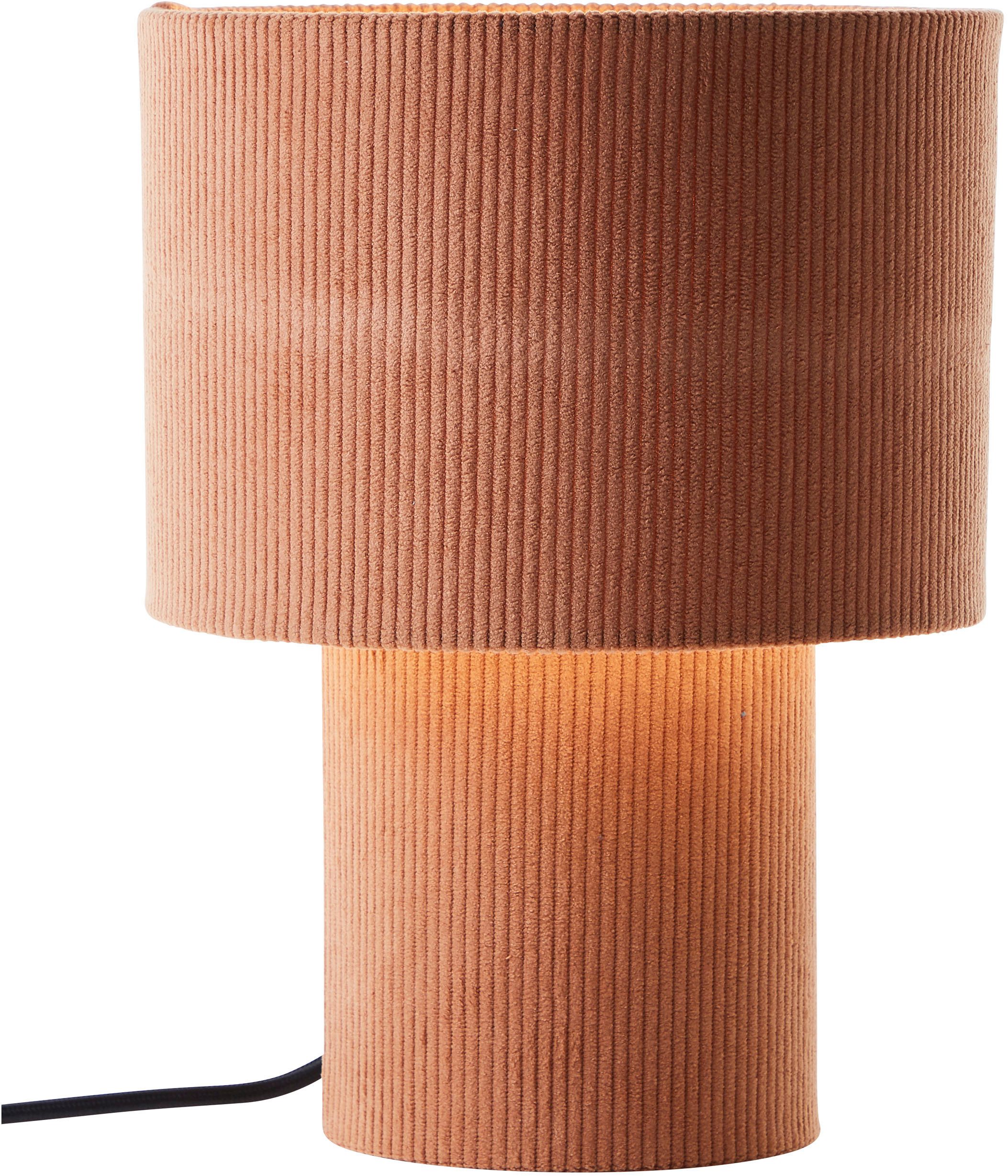 LeGer Home by Lena Gercke Tafellamp Kathleen cordlamp Cordstof, H 30 cm, Ø 23 cm, E27, cord, stoflamp, tafellamp (1 stuk)