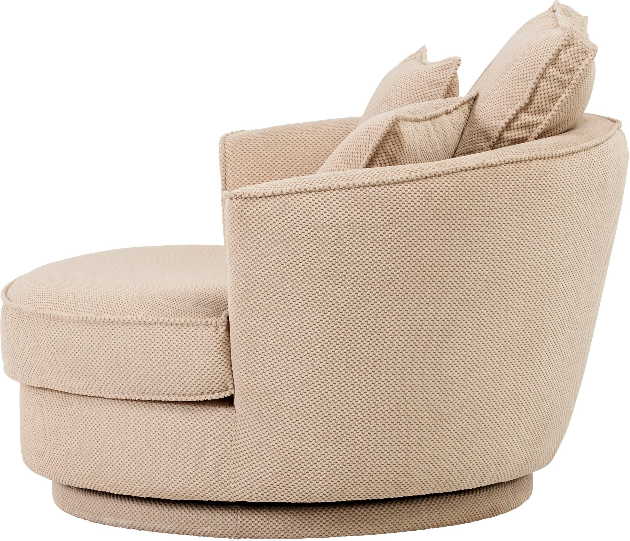 Leonique Draaibare fauteuil MAISIE, Love Seat XXL, leesfauteuil BIG- Zetel in MEGA CORD en geweven velours, 360 graden draaibaar