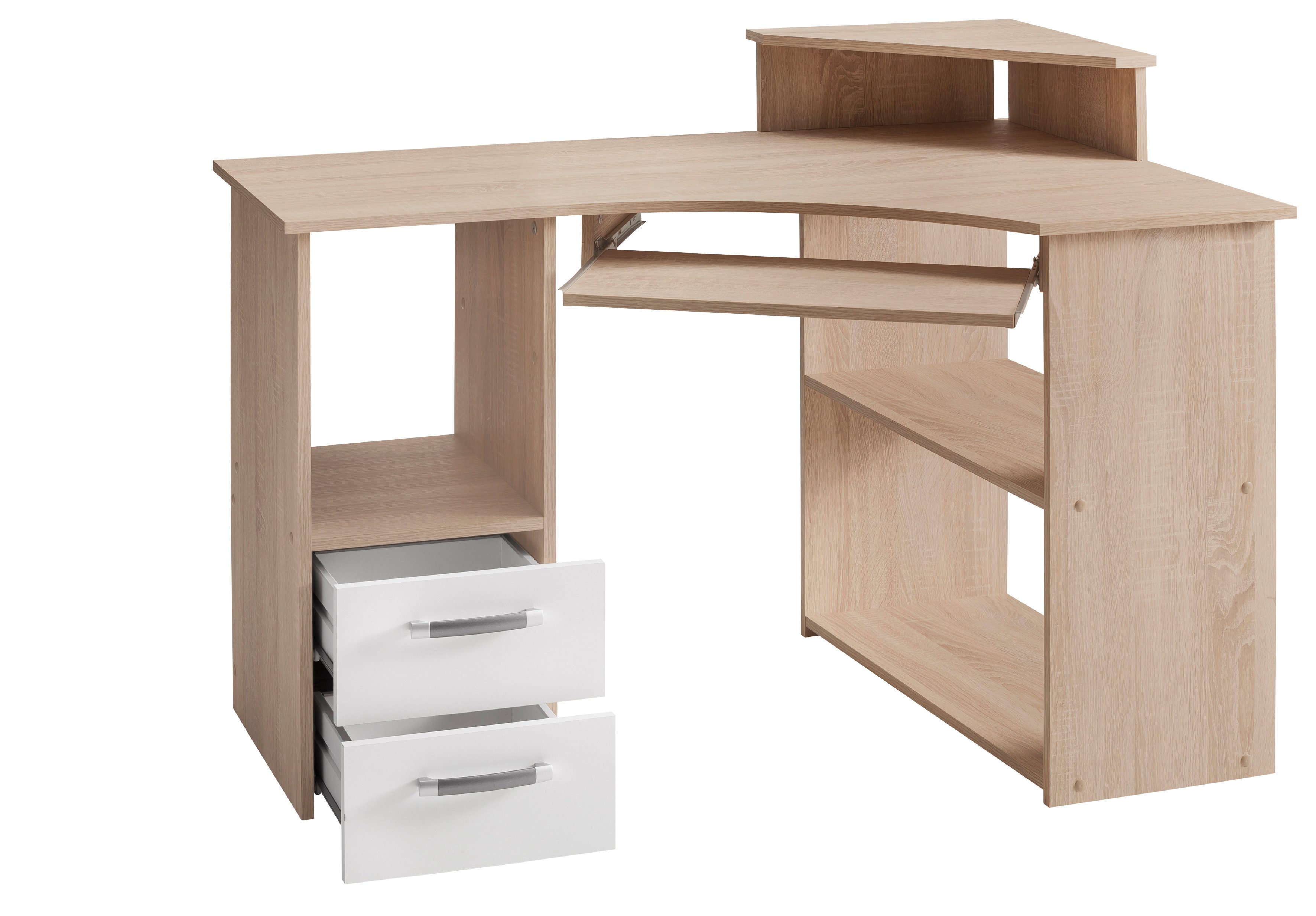 VOGL Möbelfabrik Bureau Sam Breedte 137 cm, met uittrekplank voor het toetsenbord en towervak