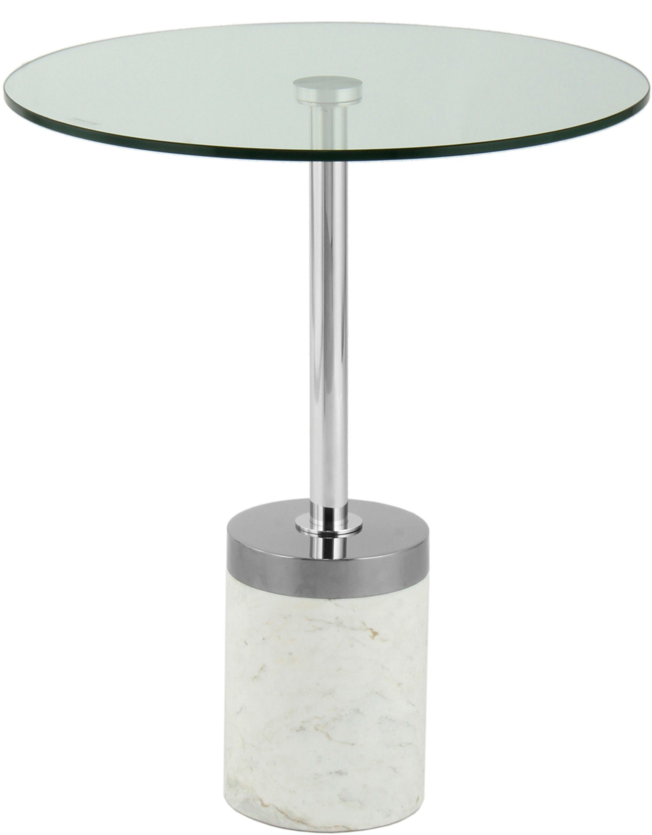 Kayoom Bijzettafel Lana 125, robuust glasblad, basis in marmerlook robust, onderhoudsvriendelijk, van hoge kwaliteit, geschikt voor buiten en binnen (1 stuk)