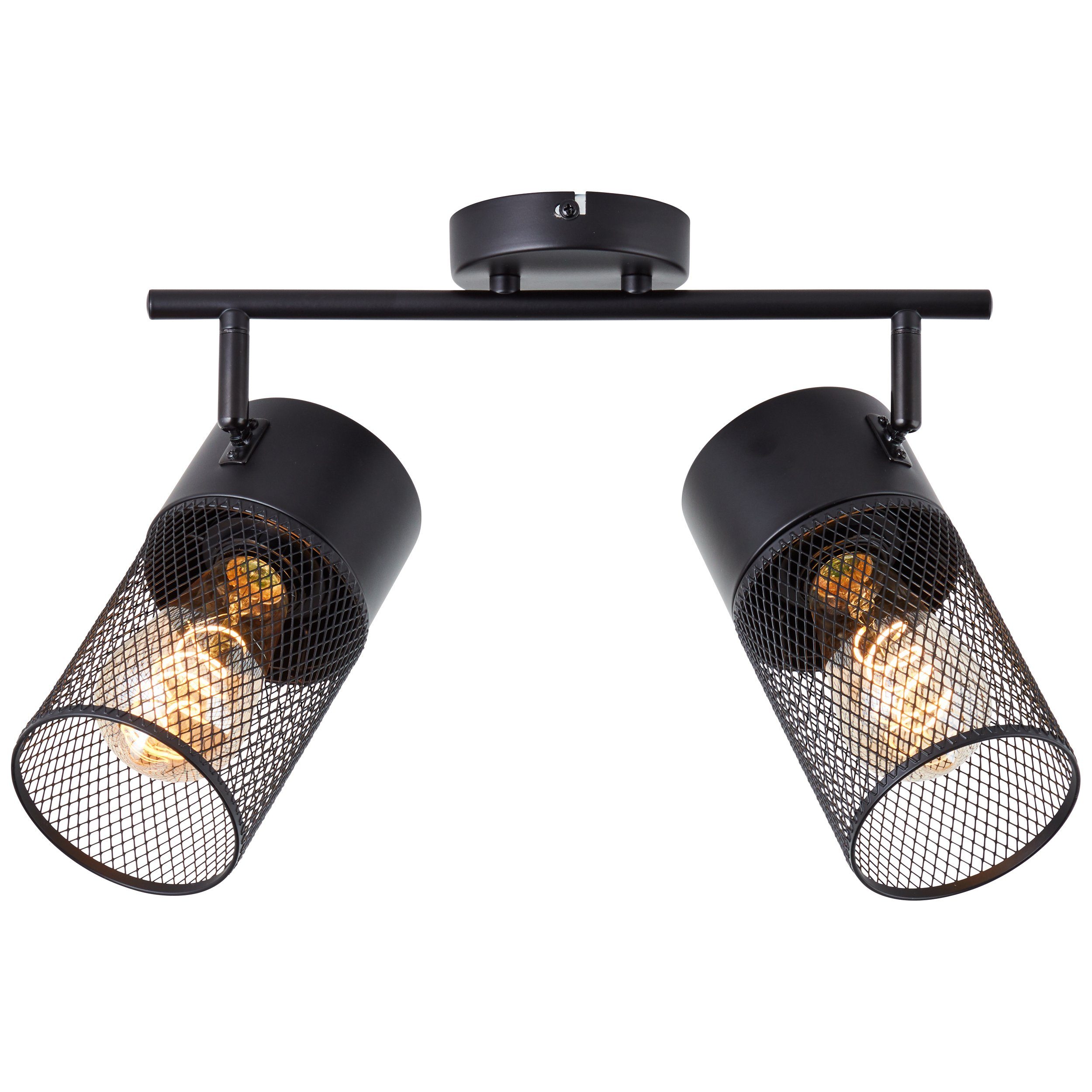 Brilliant Leuchten Plafondspot Kamolo kantelbaar - 2-vlamig - dimbaar - 35 cm breed - e27 fitting (1 stuk) plafondlampen zwart