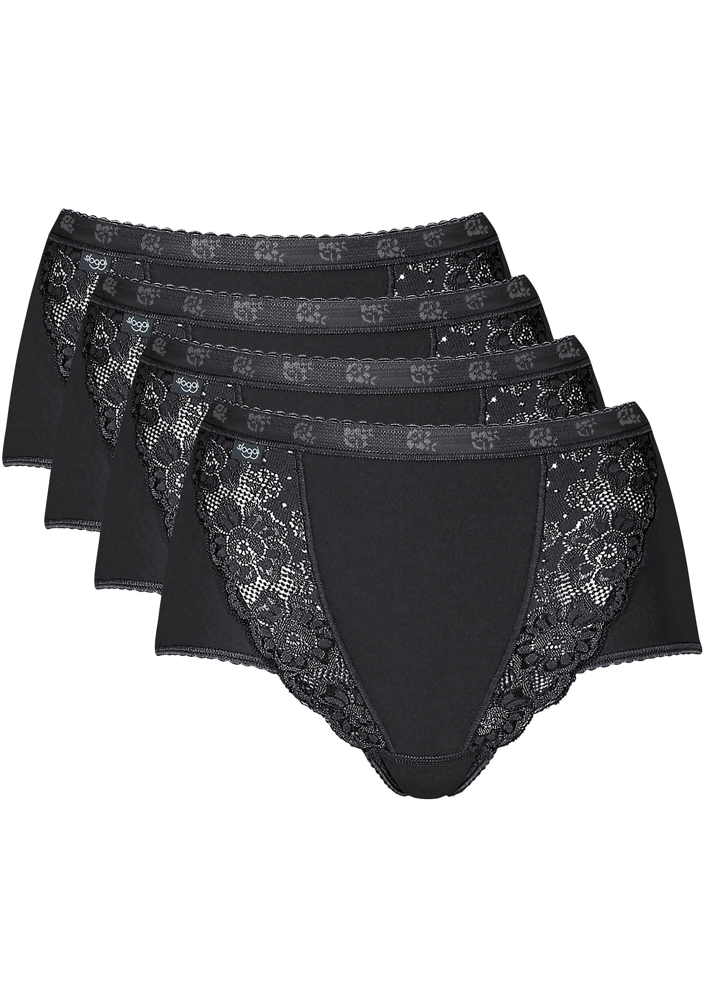 Sloggi Slip Chic Maxi 4P met elastische kanten-inzetten (4 stuks, Set van 4)