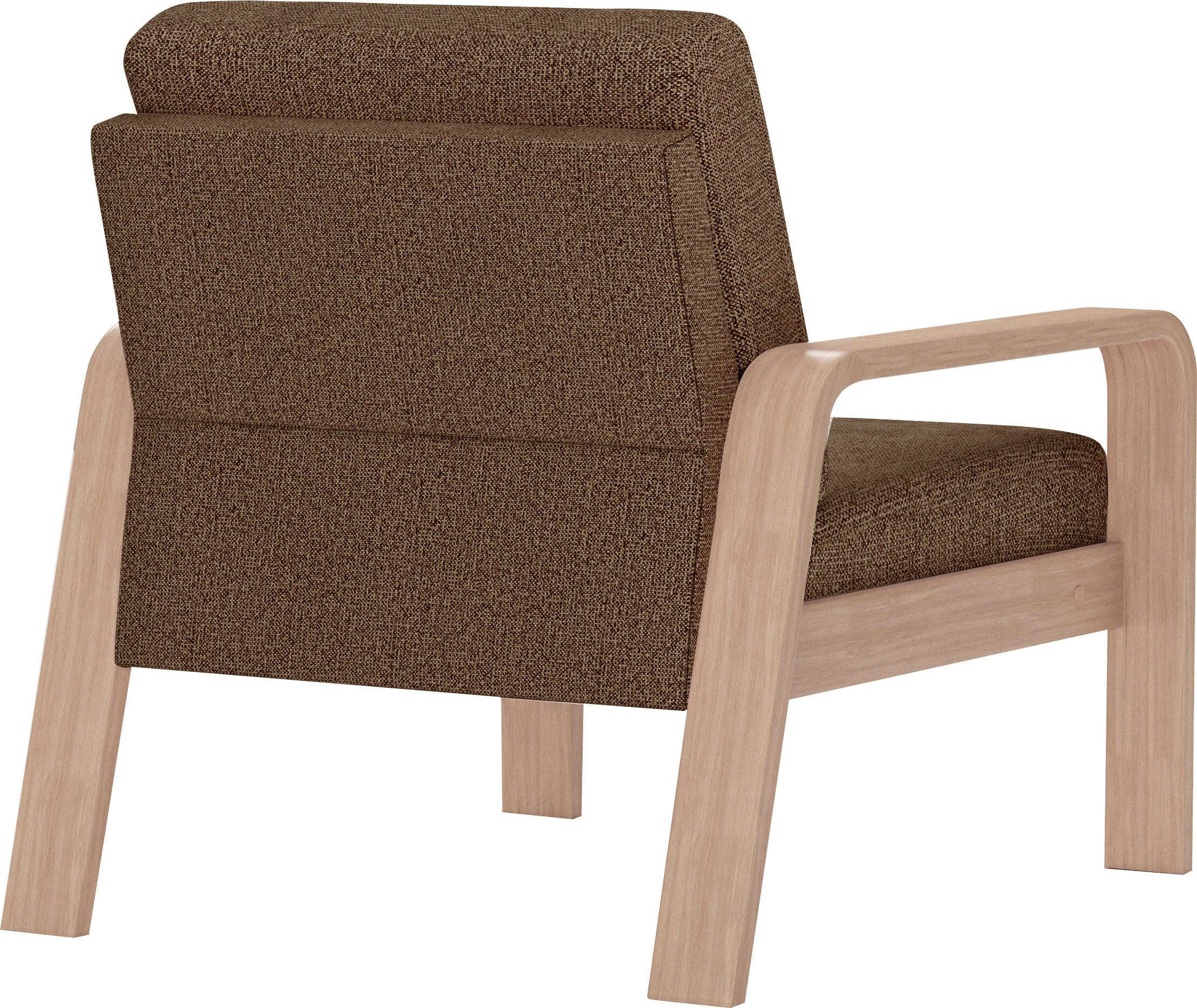 sit&more Fauteuil Kolding Armleuningen van natuurlijk beukenhout, verschillende bekledingen en kleuren