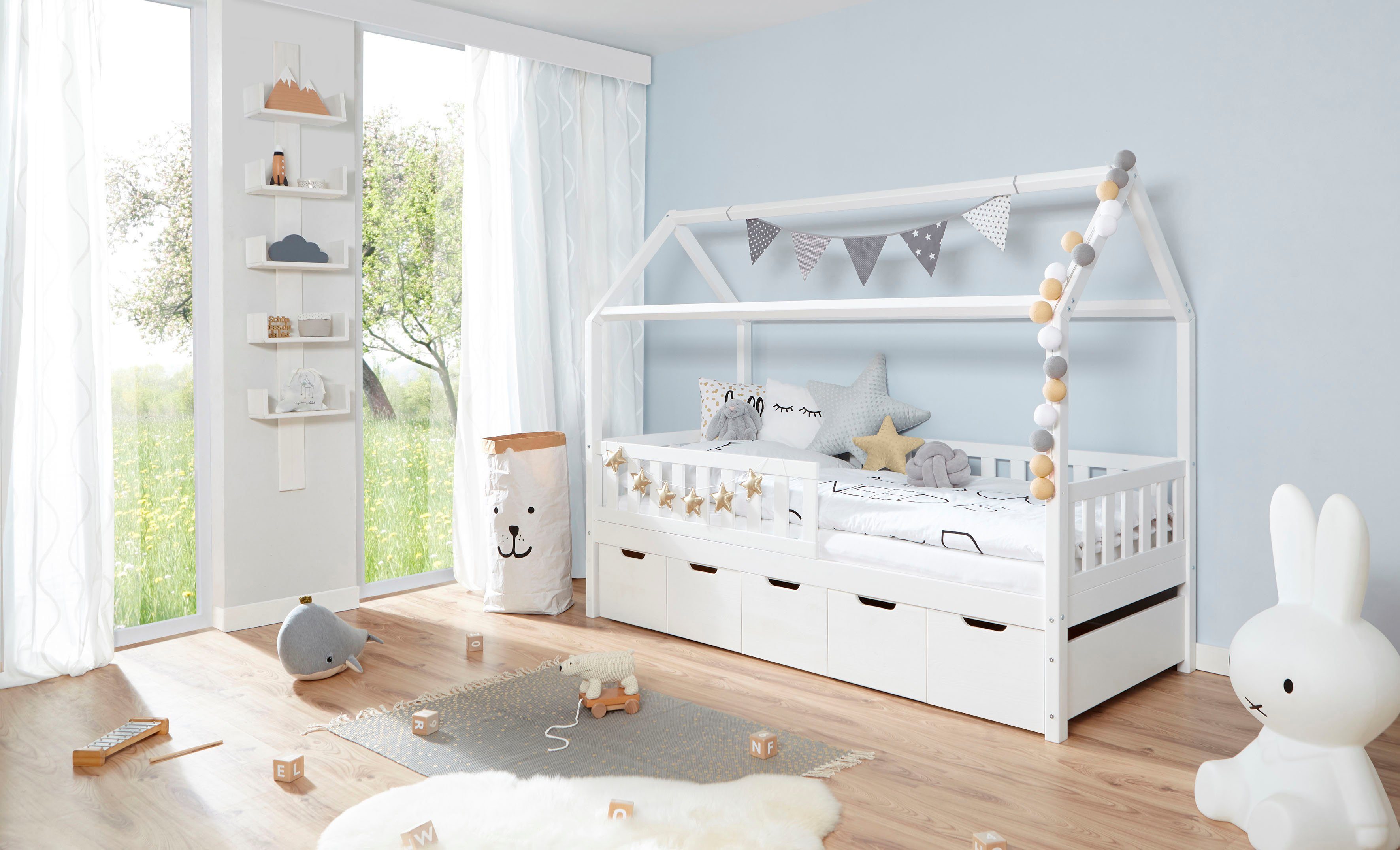 Ticaa Huisbed Droomhuis eenpersoonsbedden wit