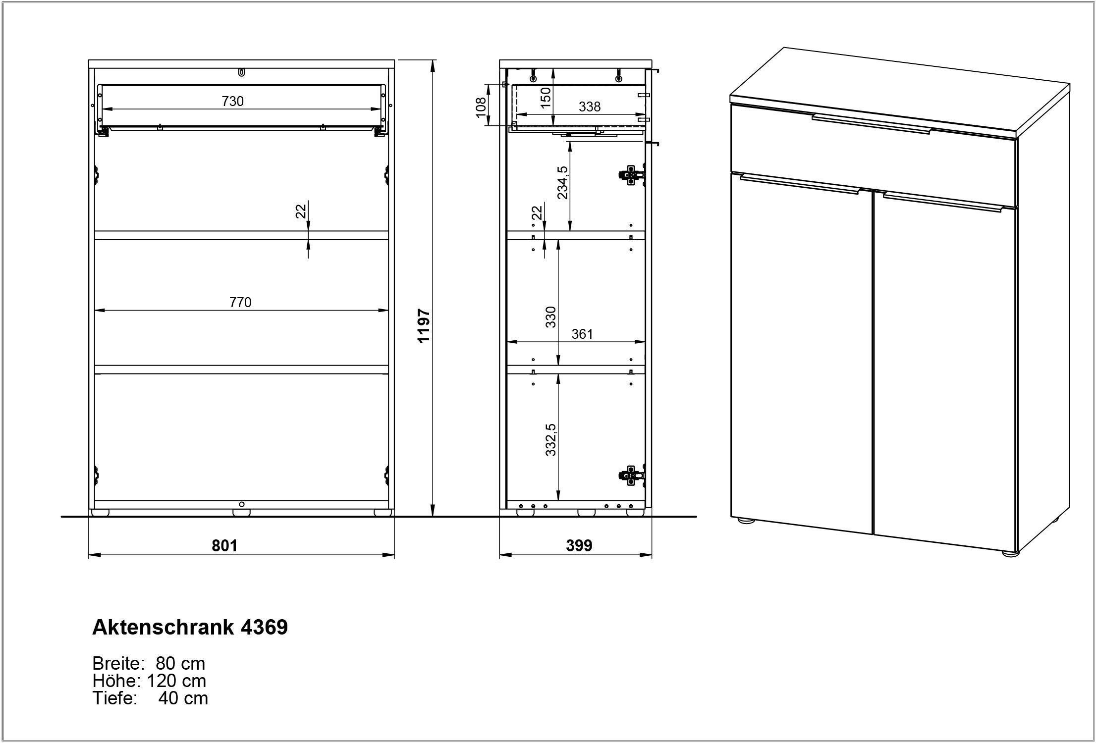 GERMANIA Archiefkast Milaan optioneel met lade, deurdemper, breedte 80 cm, made in germany