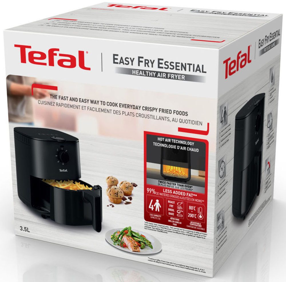Tefal Airfryer EY1308 Easy Fry Essential compact design, energiebesparend, knapperige resultaten, gezond koken